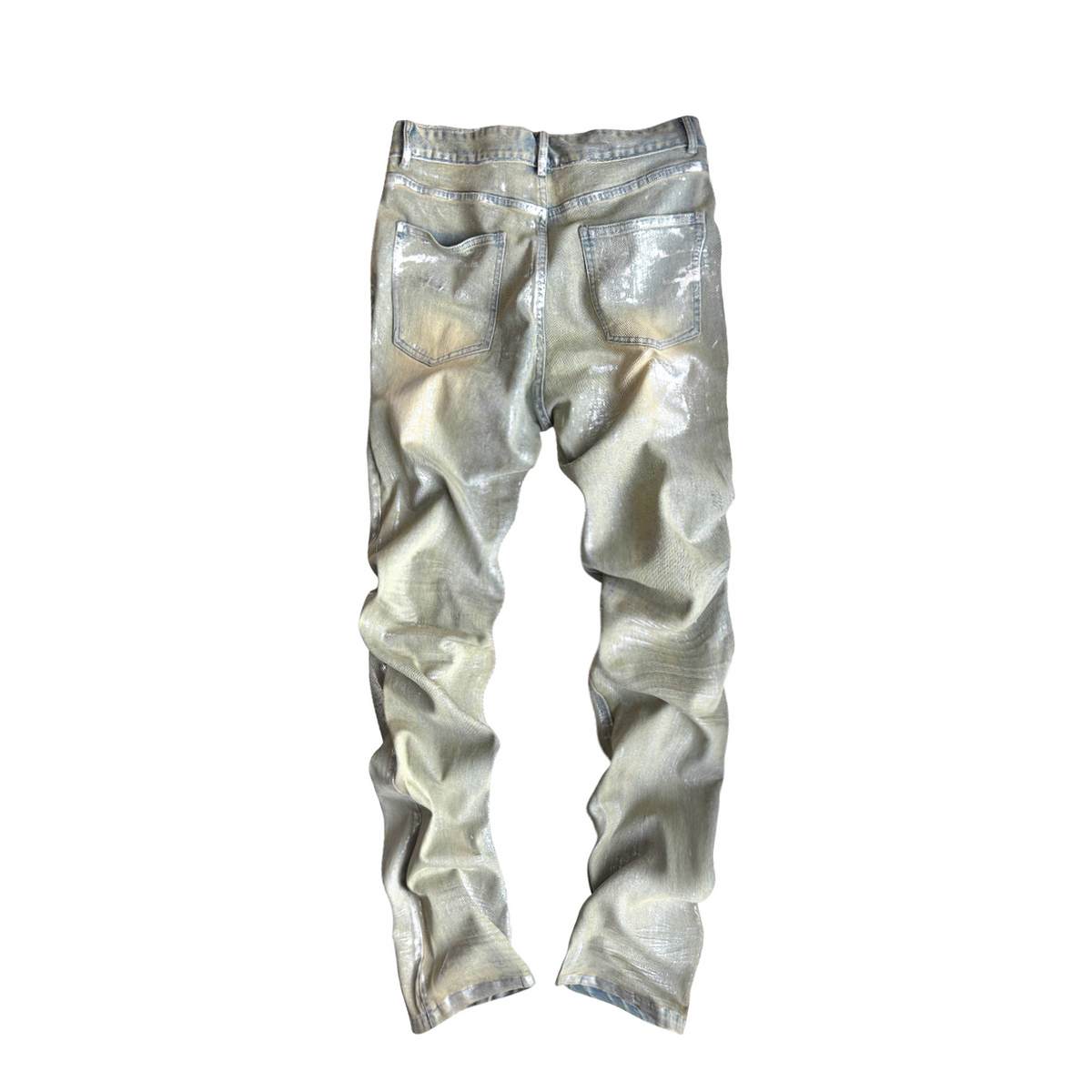 CINDER VEIN Crinkled Washed Whisker Straight-Leg Jeans