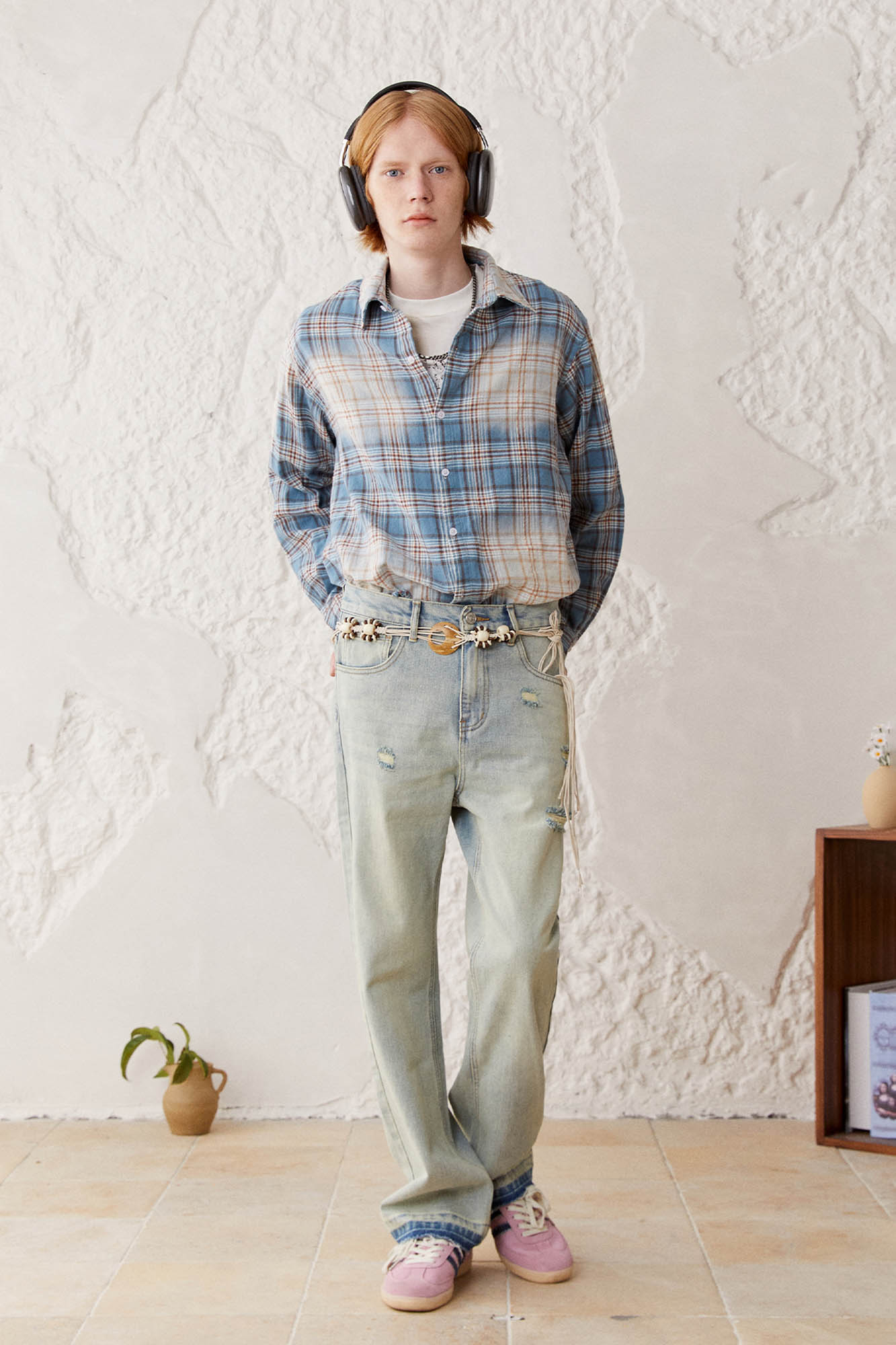 KREATE Faded Plaid Shirt, premium urban and streetwear designers apparel on PROJECTISR.com, KREATE