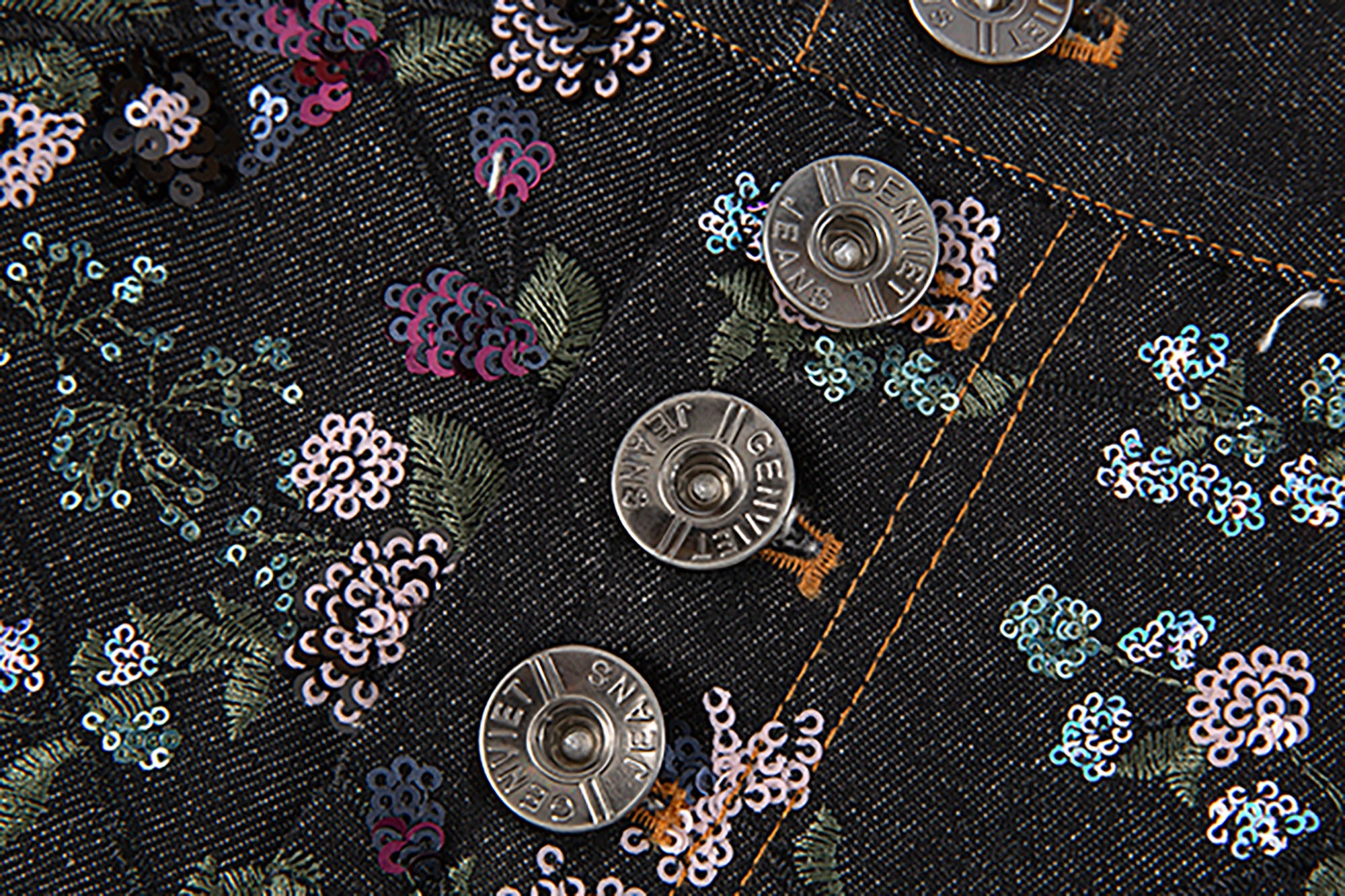 TUIMU Beaded Floral Embroidered Wide-Leg Denim Trousers, premium urban and streetwear designers apparel on PROJECTISR.com, TUIMU