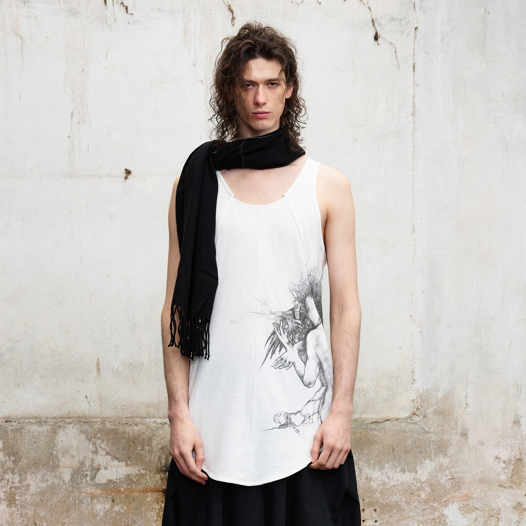 ILNya Nieternite Nifutur Spliced Graphic Tank Top, premium urban and streetwear designers apparel on PROJECTISR.com, ILNya Nieternite Nifutur