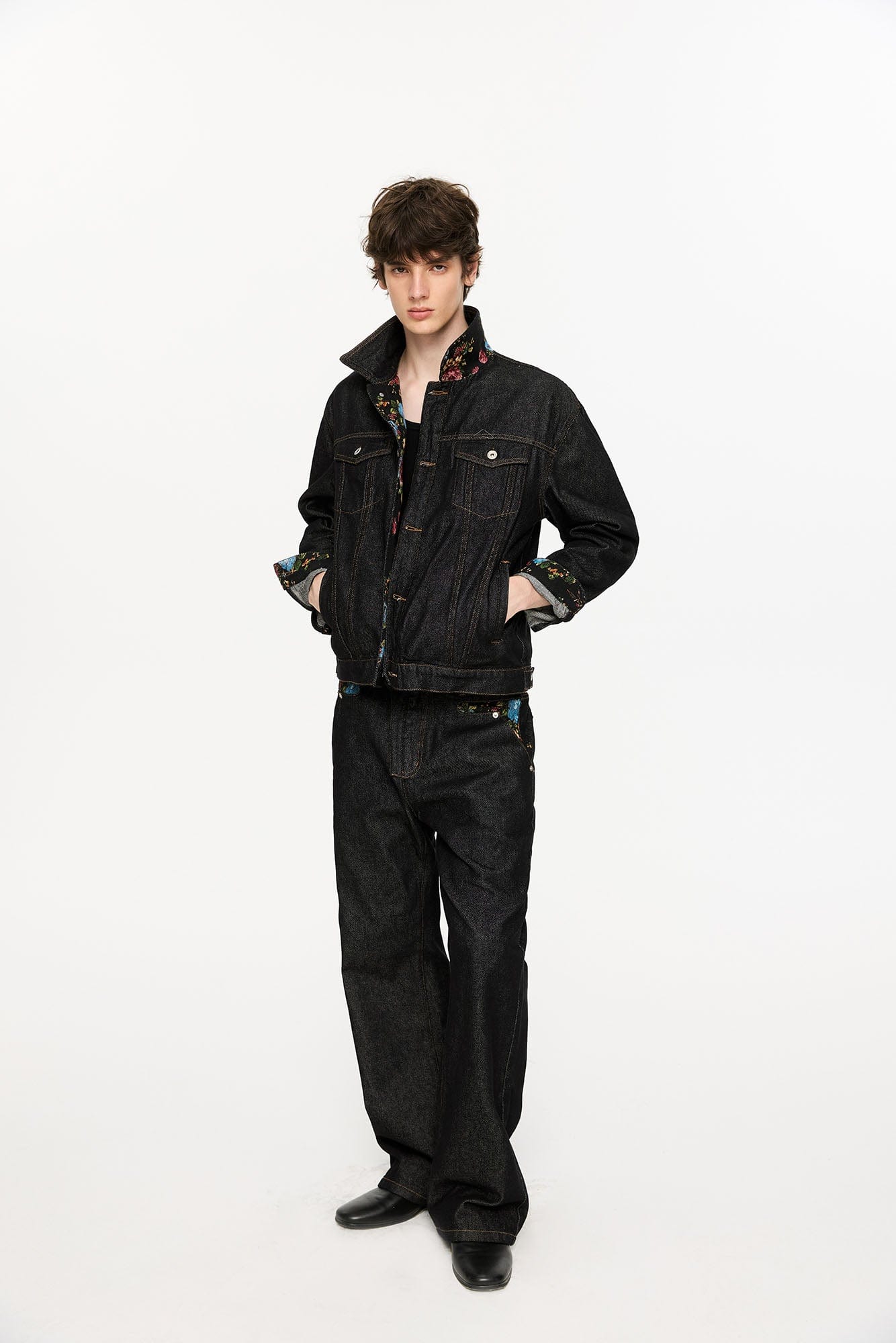 KREATE Floral Lined Stitched Jeans, premium urban and streetwear designers apparel on PROJECTISR.com, KREATE