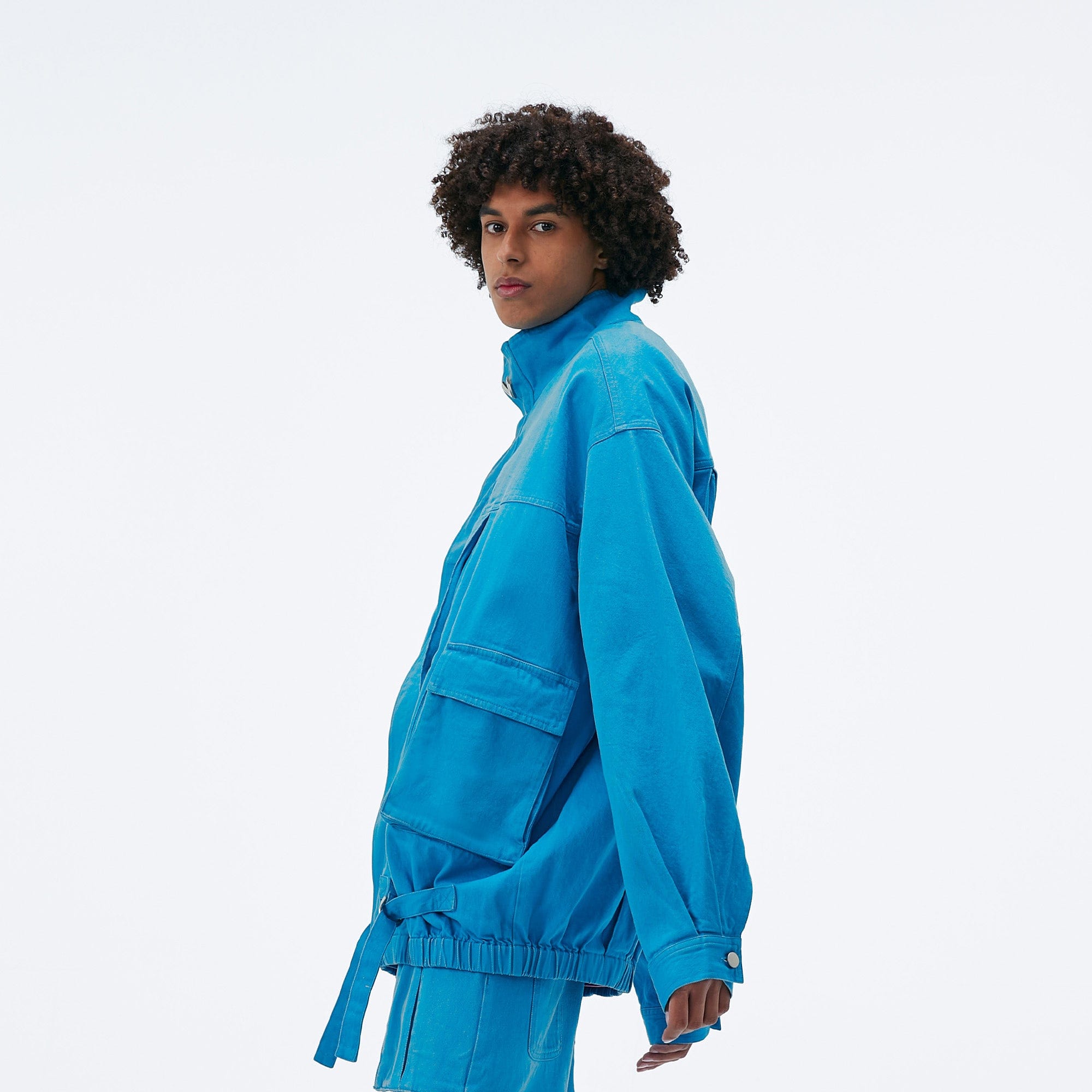 VANN VALRENCE Utility Pockets Denim Drawstring Oversized Jacket, premium urban and streetwear designers apparel on PROJECTISR.com, VANN VALRENCE
