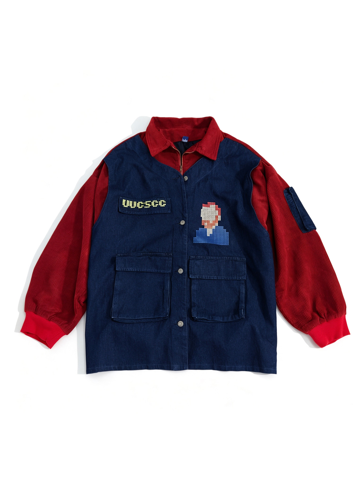 UUCSCC Retro Corduroy Faux Two-Piece Multi-Pocket Jacket, premium urban and streetwear designers apparel on PROJECTISR.com, UUCSCC