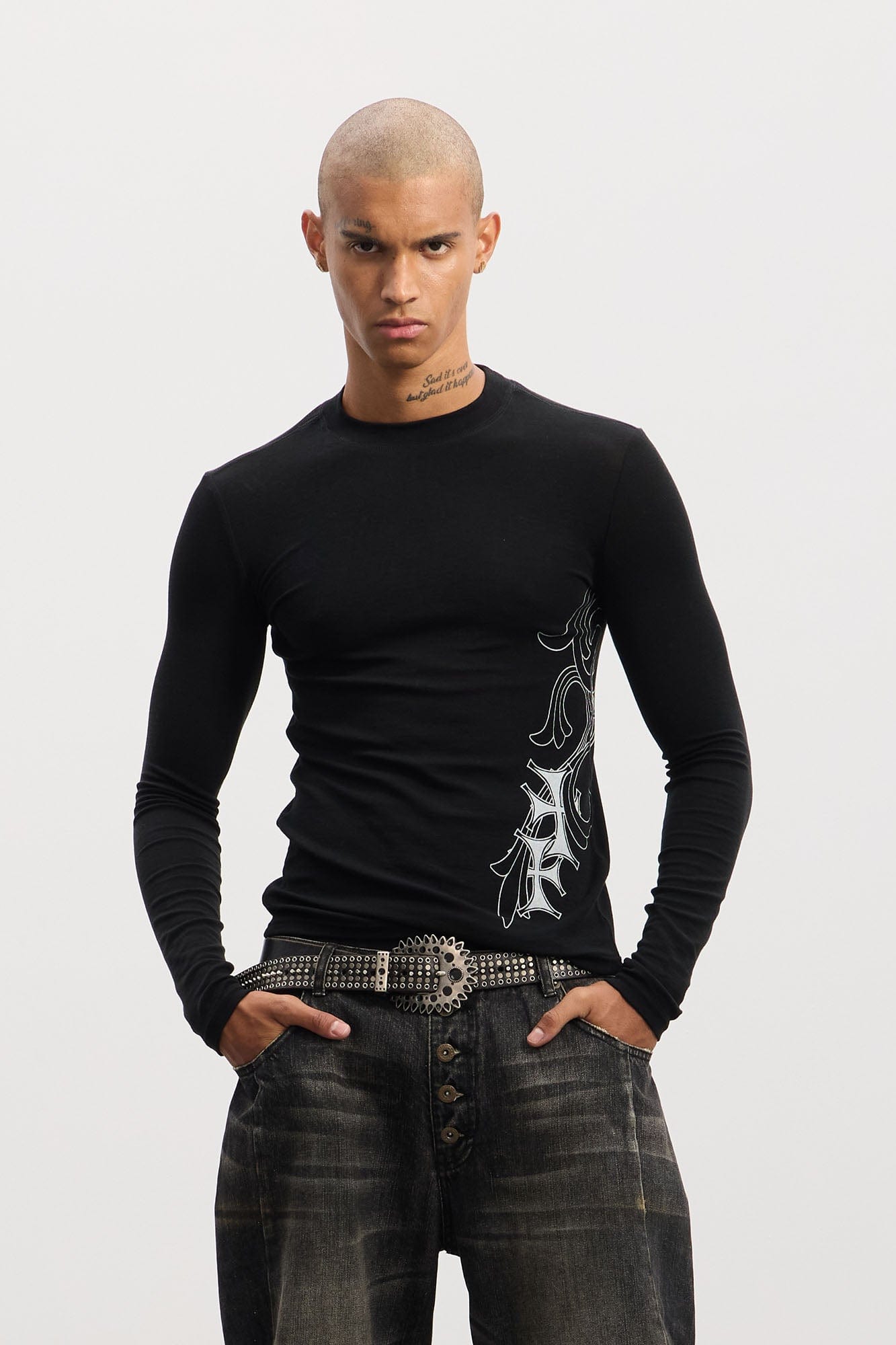 DND4DES Cross Vine Slim Long-Sleeve Tee, premium urban and streetwear designers apparel on PROJECTISR.com, DND4DES