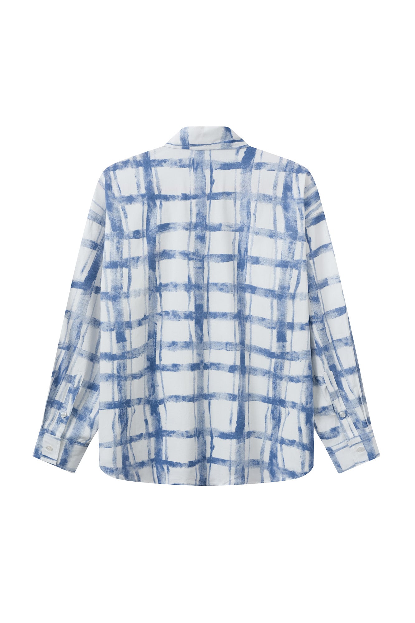 OVERLAPS Brush-Paint Grid Oversized Shirt, premium urban and streetwear designers apparel on PROJECTISR.com, OVERLAPS
