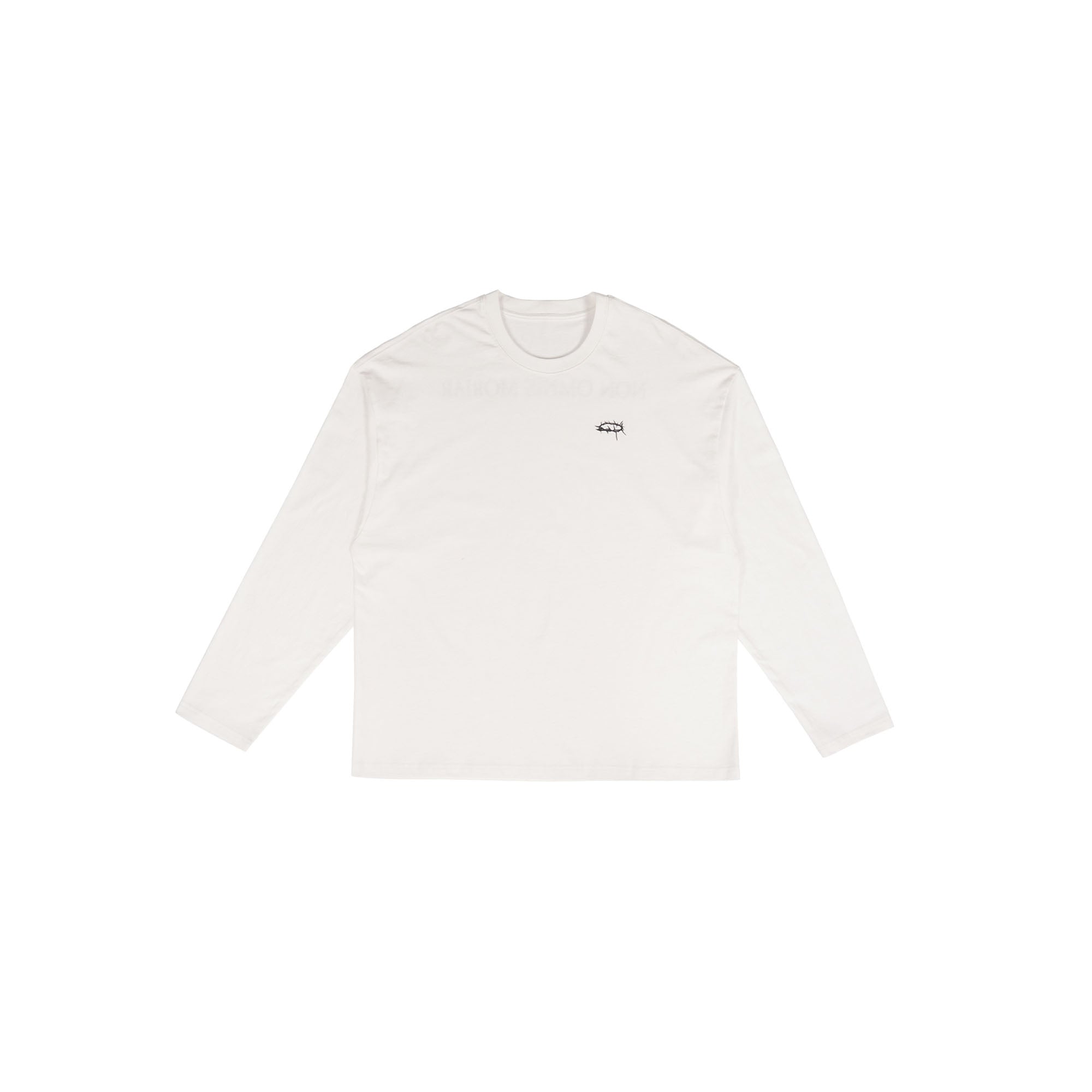 UNDERWATER Thorn Ring LOGO Long-Sleeve Tee White