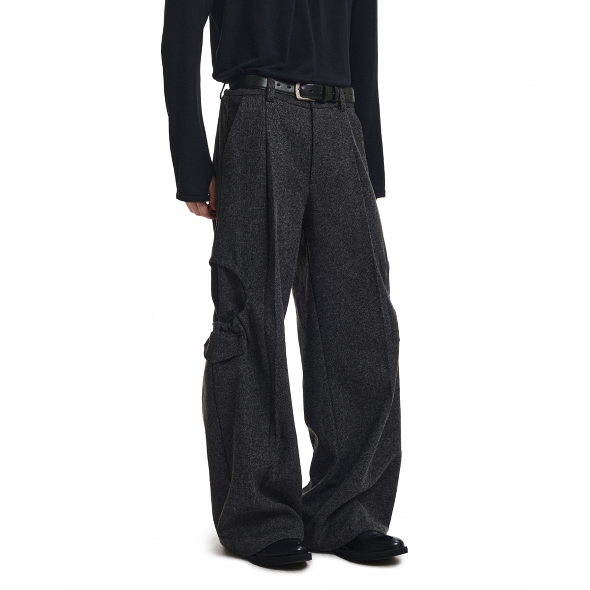 KREATE Drawstring Wool-Blend Wide-Leg Trousers