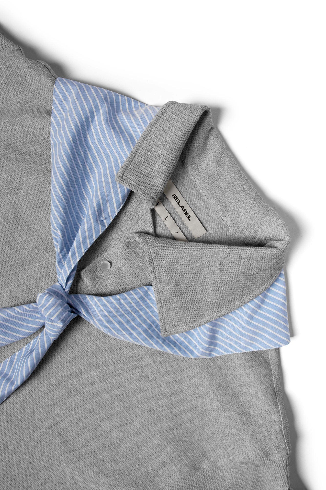 RELABEL Striped Sailor Collar Tie Sweatshirt, premium urban and streetwear designers apparel on PROJECTISR.com, RELABEL