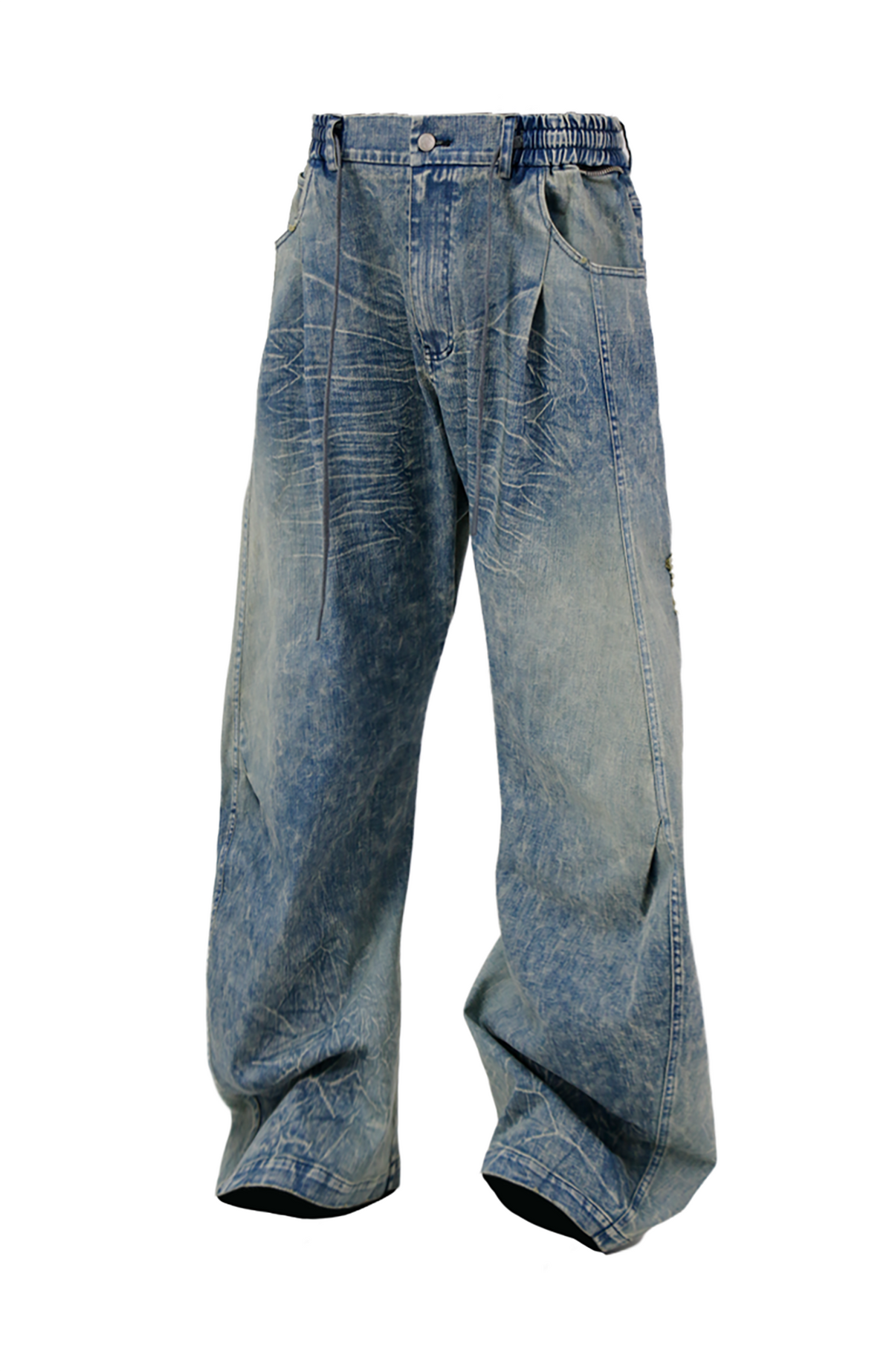 RELABEL Washed Curved-Blade Jeans