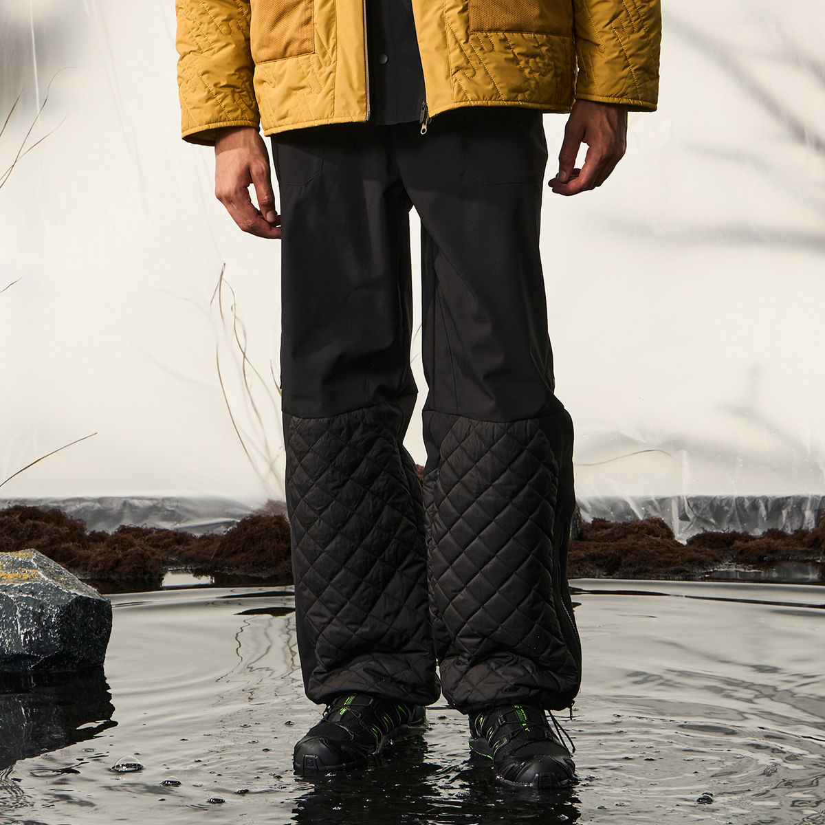 HALCYON Quilted Waterproof Windproof Snow Pants, premium urban and streetwear designers apparel on PROJECTISR.com, HALCYON