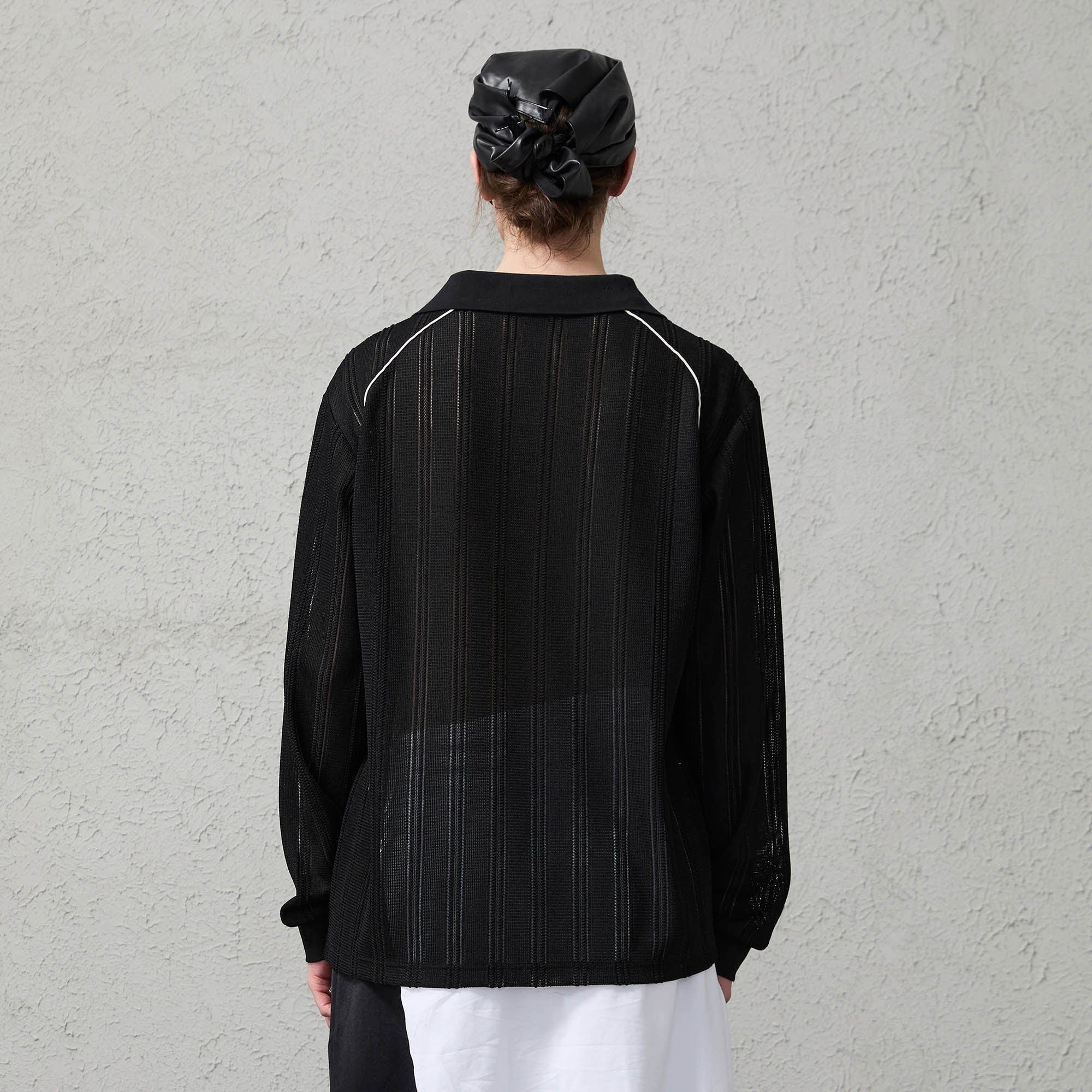 ORGANIC EMOTION Retro Sheer Striped Knit Raglan Jersey