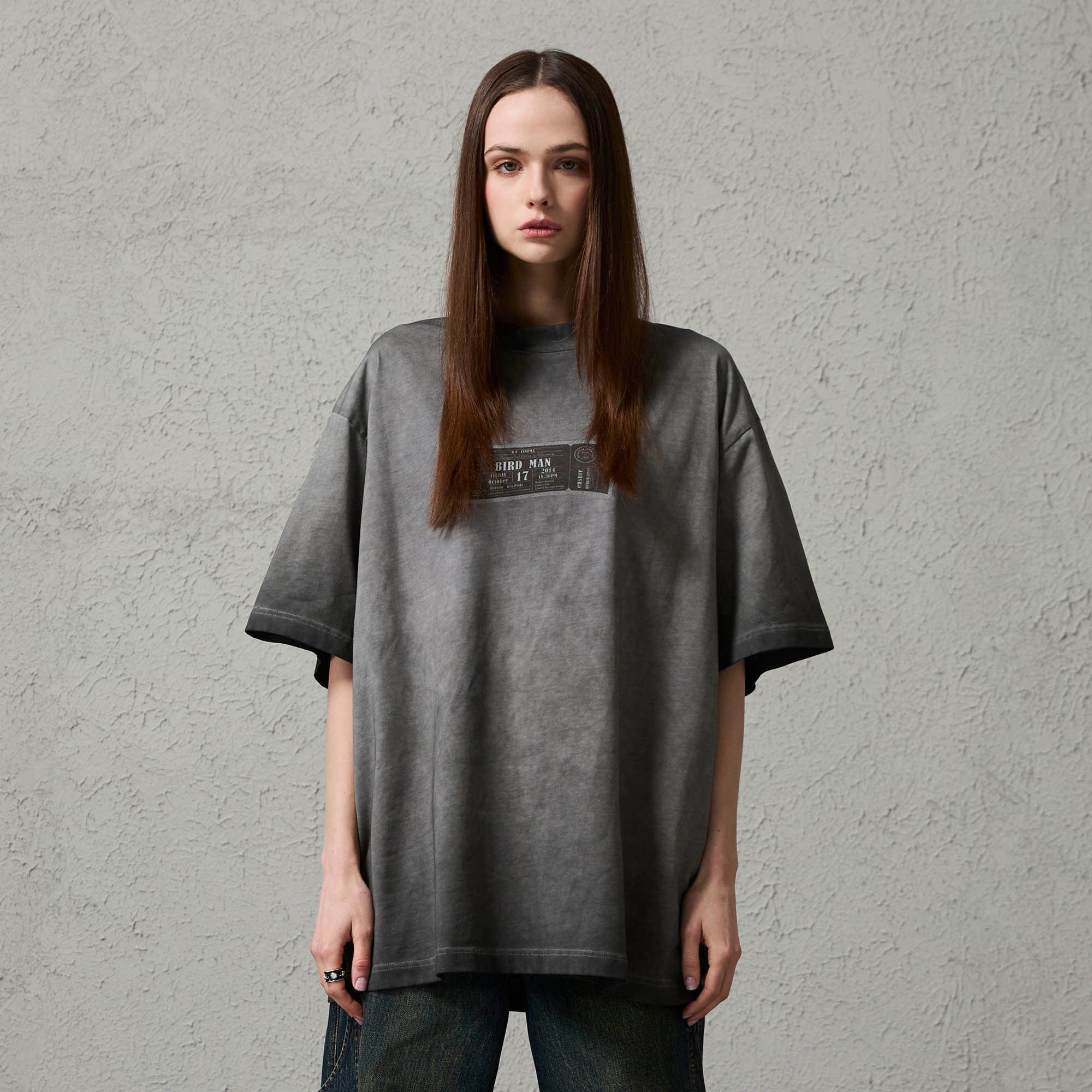 ORGANIC EMOTION Spray-Faded Ticket Graphic T-Shirt, premium urban and streetwear designers apparel on PROJECTISR.com, ORGANIC EMOTION