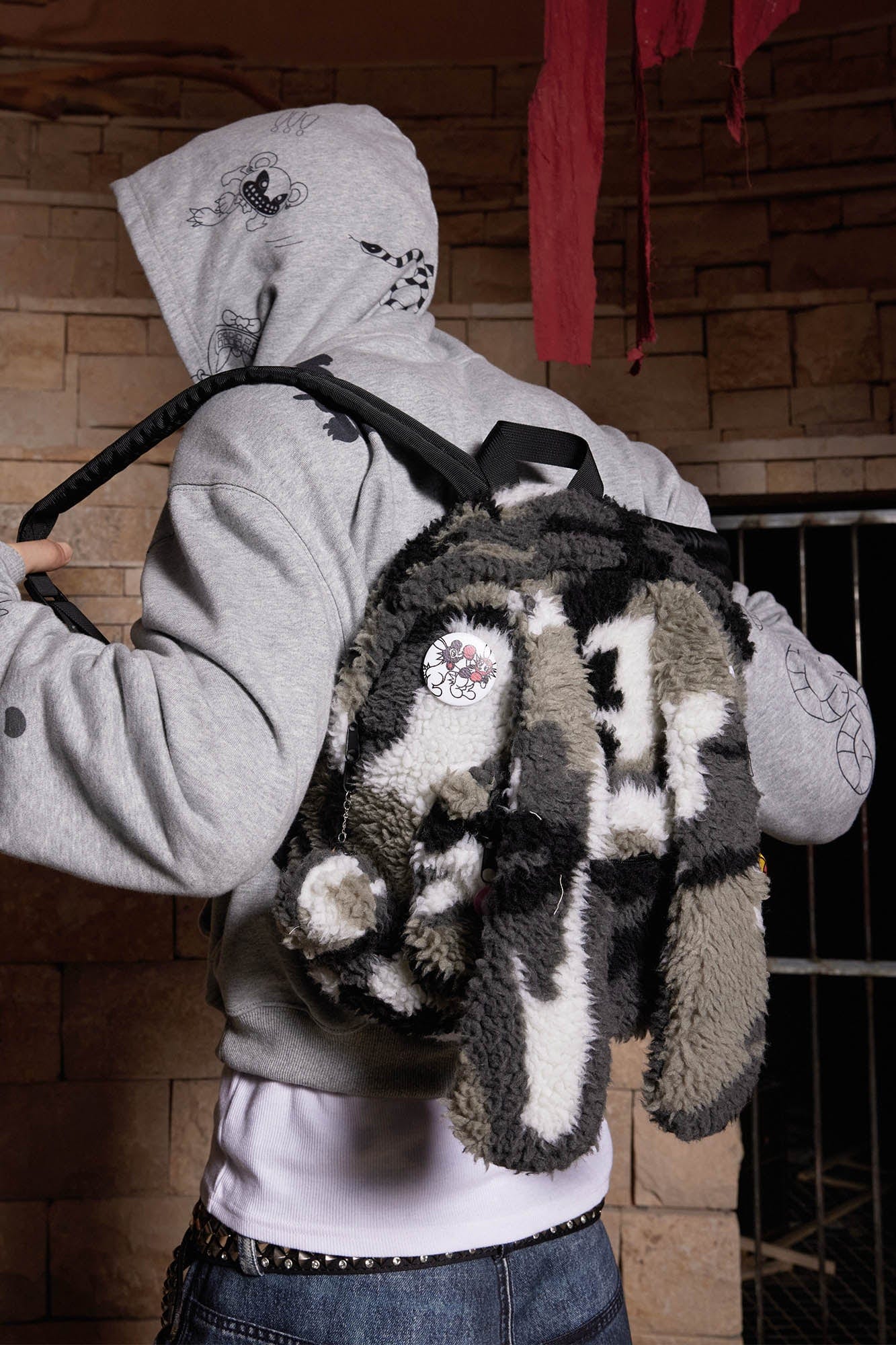 DND4DES Bunny Ear Plush Backpack, premium urban and streetwear designers apparel on PROJECTISR.com, DND4DES