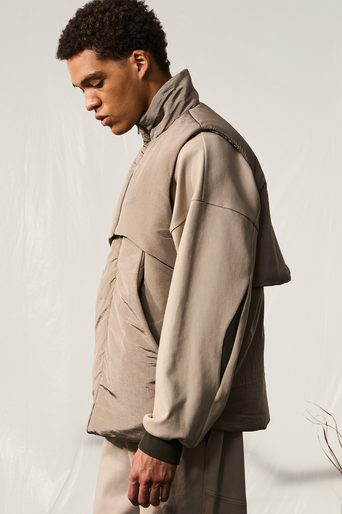HALCYON Utility Stand-Collar Cotton-Padded Vest, premium urban and streetwear designers apparel on PROJECTISR.com, HALCYON