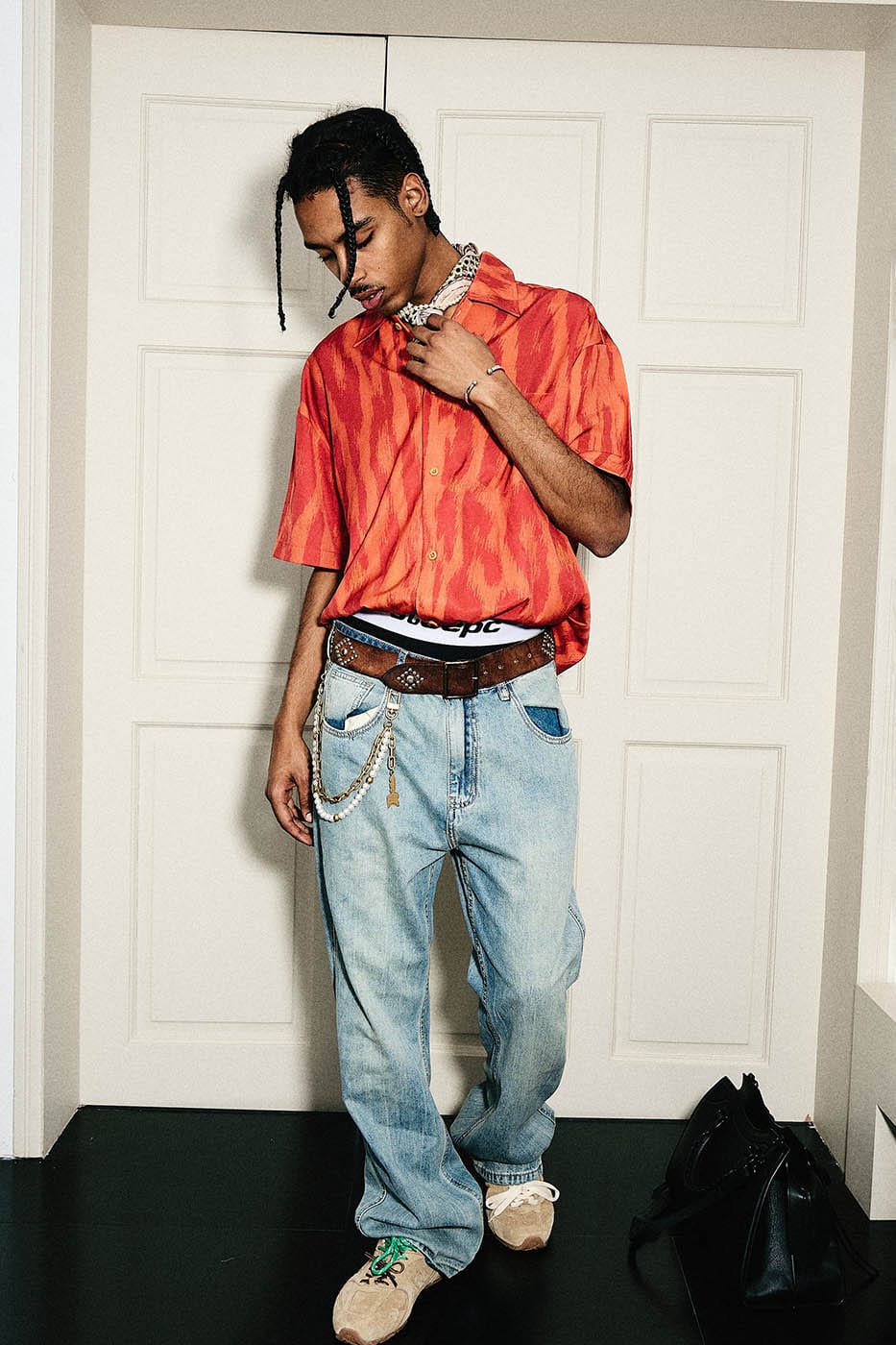 STEEPC Flaming Leopard Full-Print Half Shirt, premium urban and streetwear designers apparel on PROJECTISR.com, STEEPC