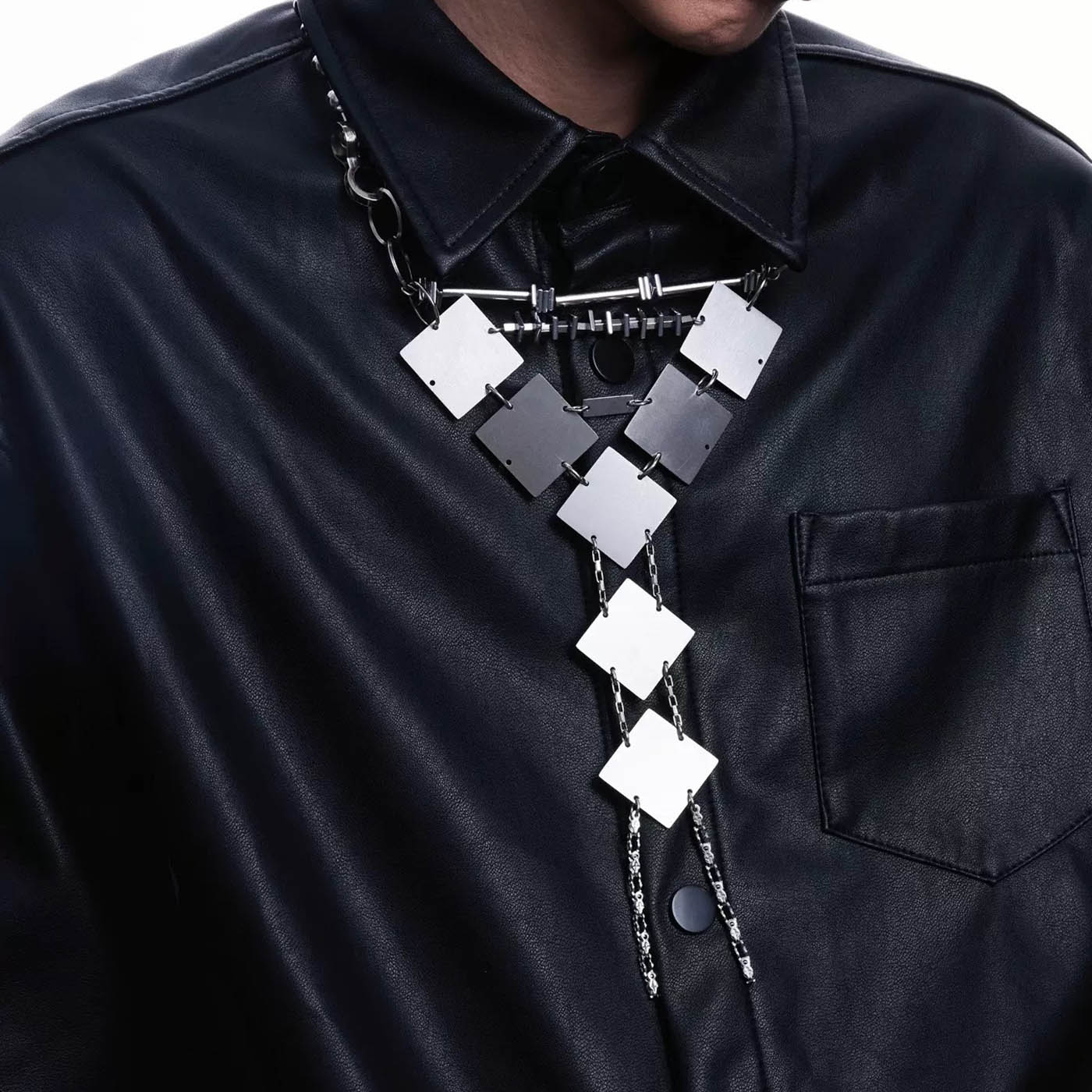 ILLUSORY Cyborg Metallic Tie, premium urban and streetwear designers apparel on PROJECTISR.com, ILLUSORY