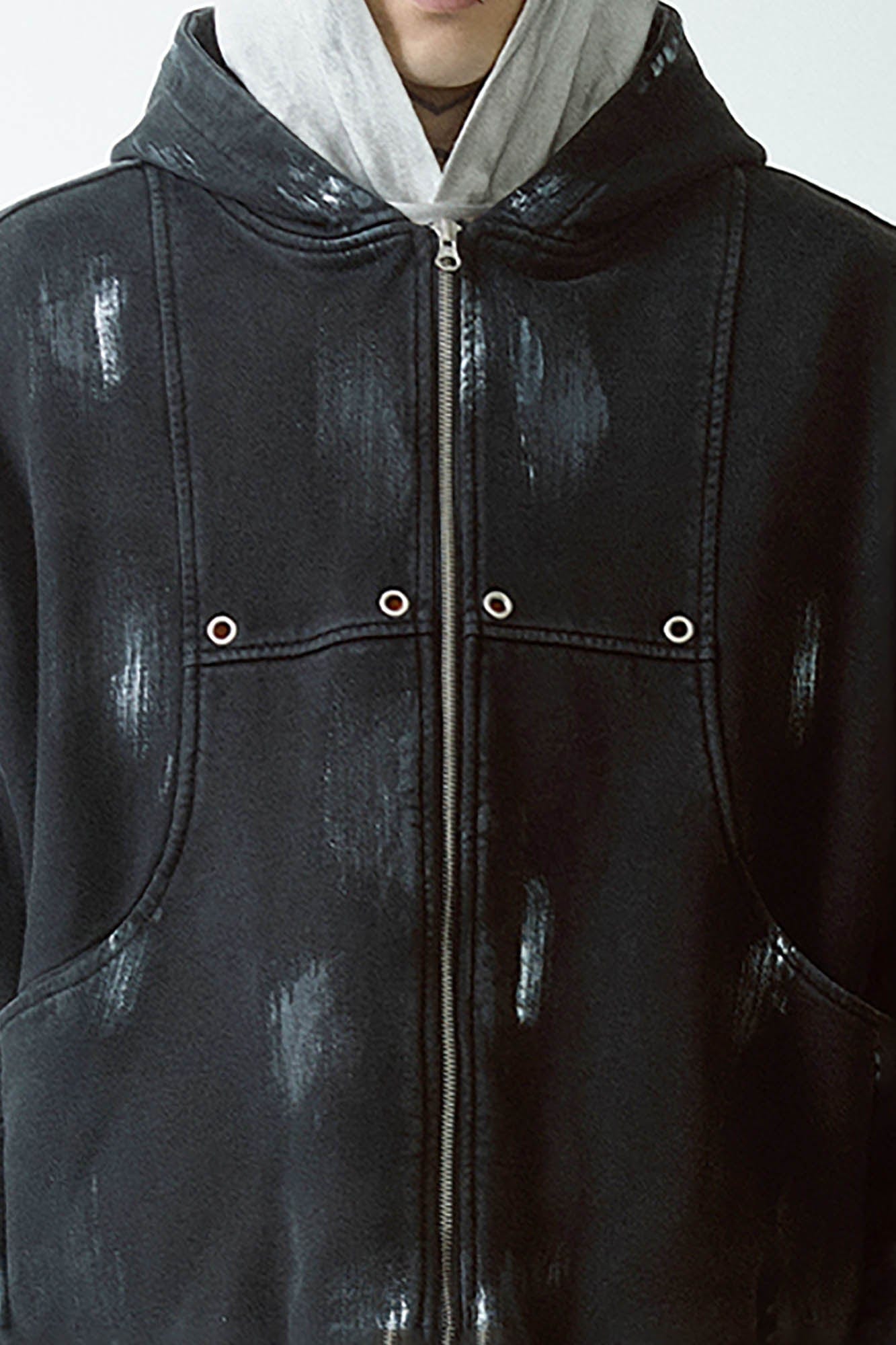 F2CE Brush-Paint Streak Hooded Jacket, premium urban and streetwear designers apparel on PROJECTISR.com, F2CE