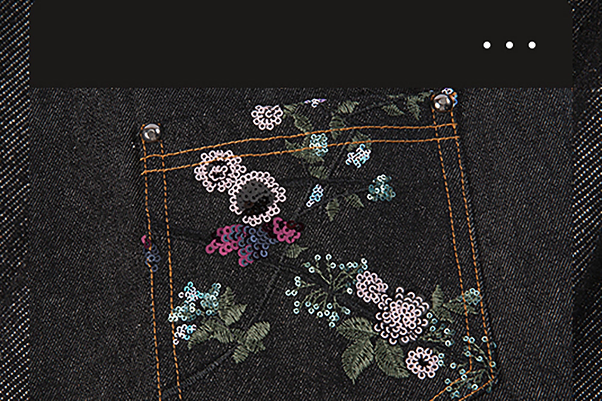 TUIMU Beaded Floral Embroidered Wide-Leg Denim Trousers, premium urban and streetwear designers apparel on PROJECTISR.com, TUIMU