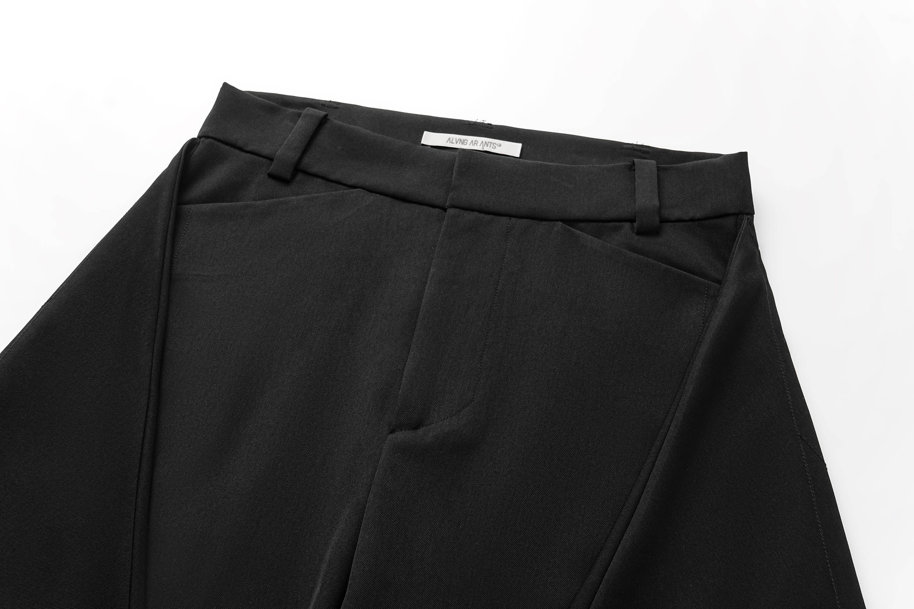 ALVNG AR ANTS Bat-Wing Draped Wide-Leg Pants, premium urban and streetwear designers apparel on PROJECTISR.com, ALVNG AR ANTS