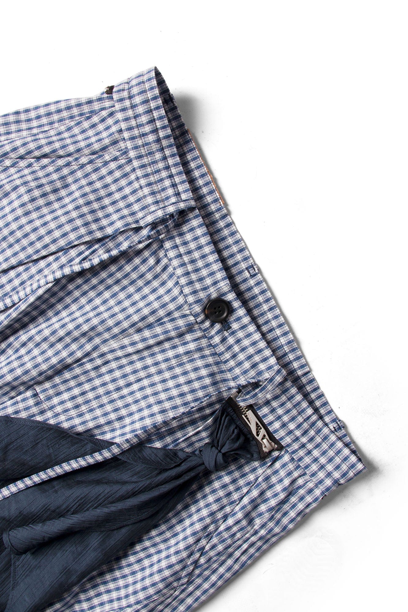 RELABEL Detachable Scarf Grid Pleated Pants, premium urban and streetwear designers apparel on PROJECTISR.com, RELABEL