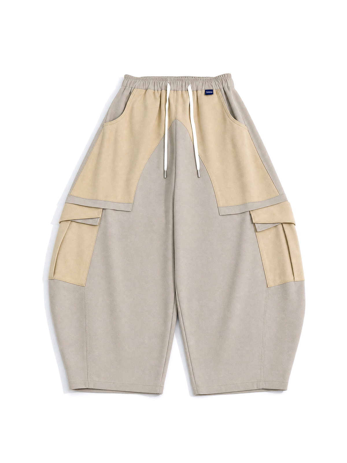 UUCSCC Spliced Large-Pocket Wide-Leg Curved Pants