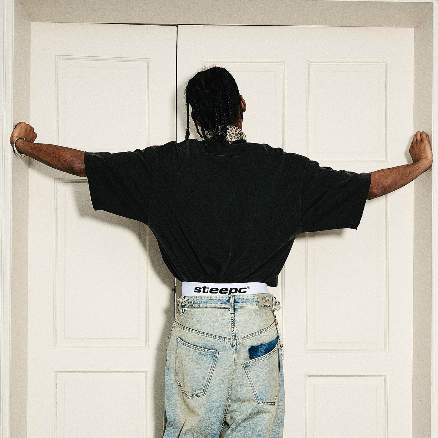 STEEPC Distressed Slogan Full-Print T-Shirt, premium urban and streetwear designers apparel on PROJECTISR.com, STEEPC