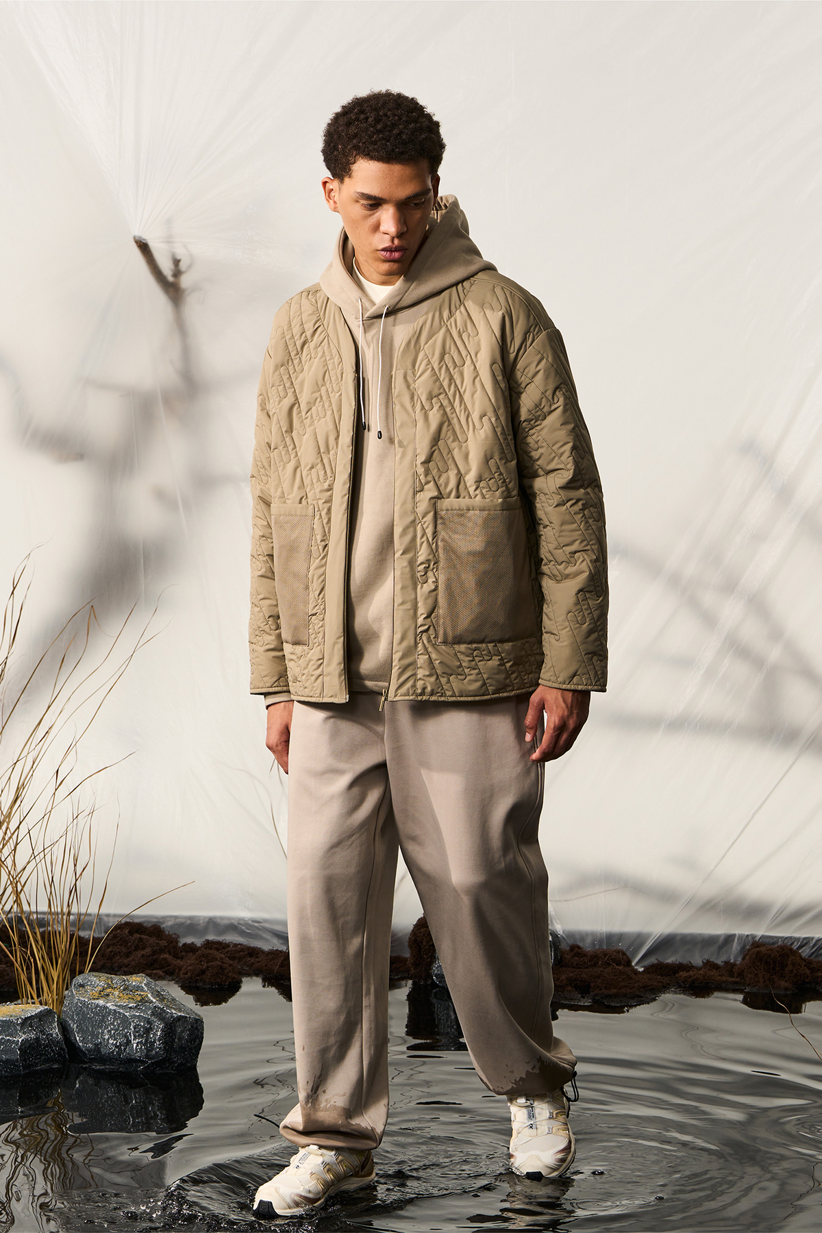 HALCYON Quilted Cotton-Padded Outdoor Jacket, premium urban and streetwear designers apparel on PROJECTISR.com, HALCYON