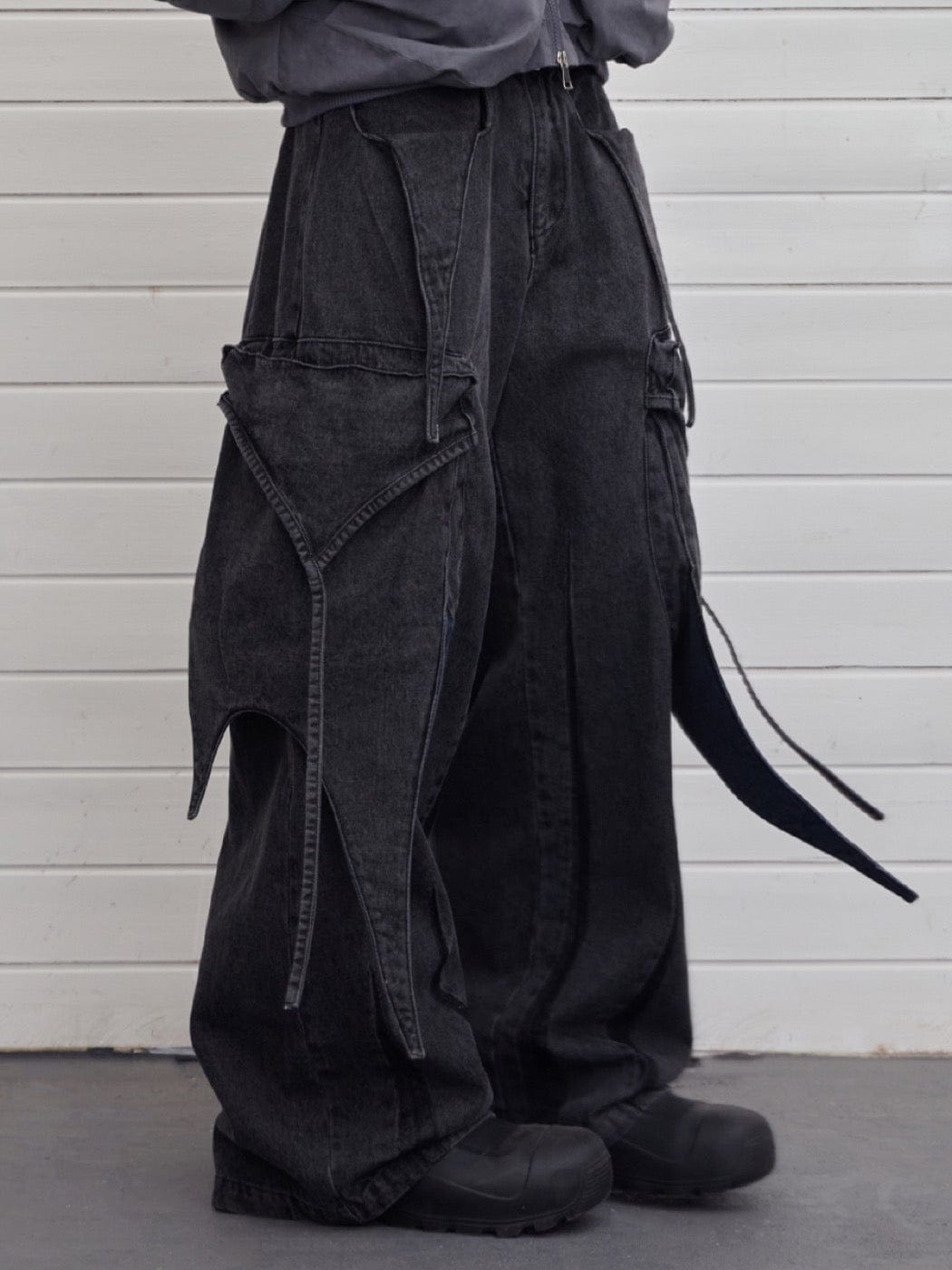 DND4DES Multi-Layered Stripes Deconstructed Jeans, premium urban and streetwear designers apparel on PROJECTISR.com, DND4DES