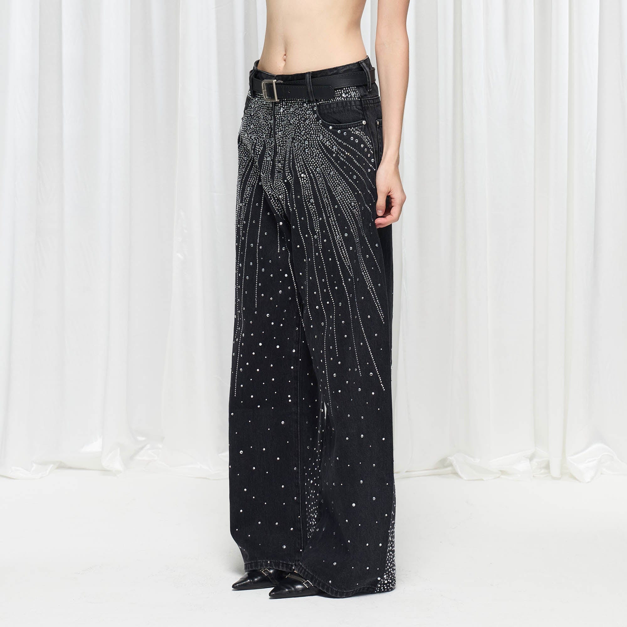 DND4DES×Faychui Radiant Diamond Wide-Leg Jeans