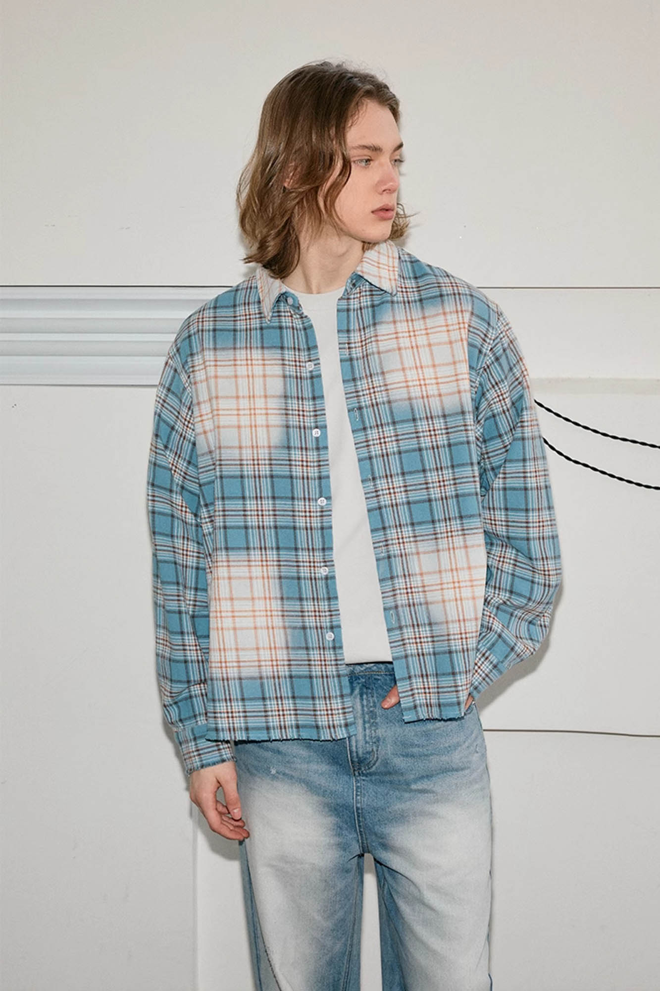 KREATE Faded Plaid Shirt, premium urban and streetwear designers apparel on PROJECTISR.com, KREATE