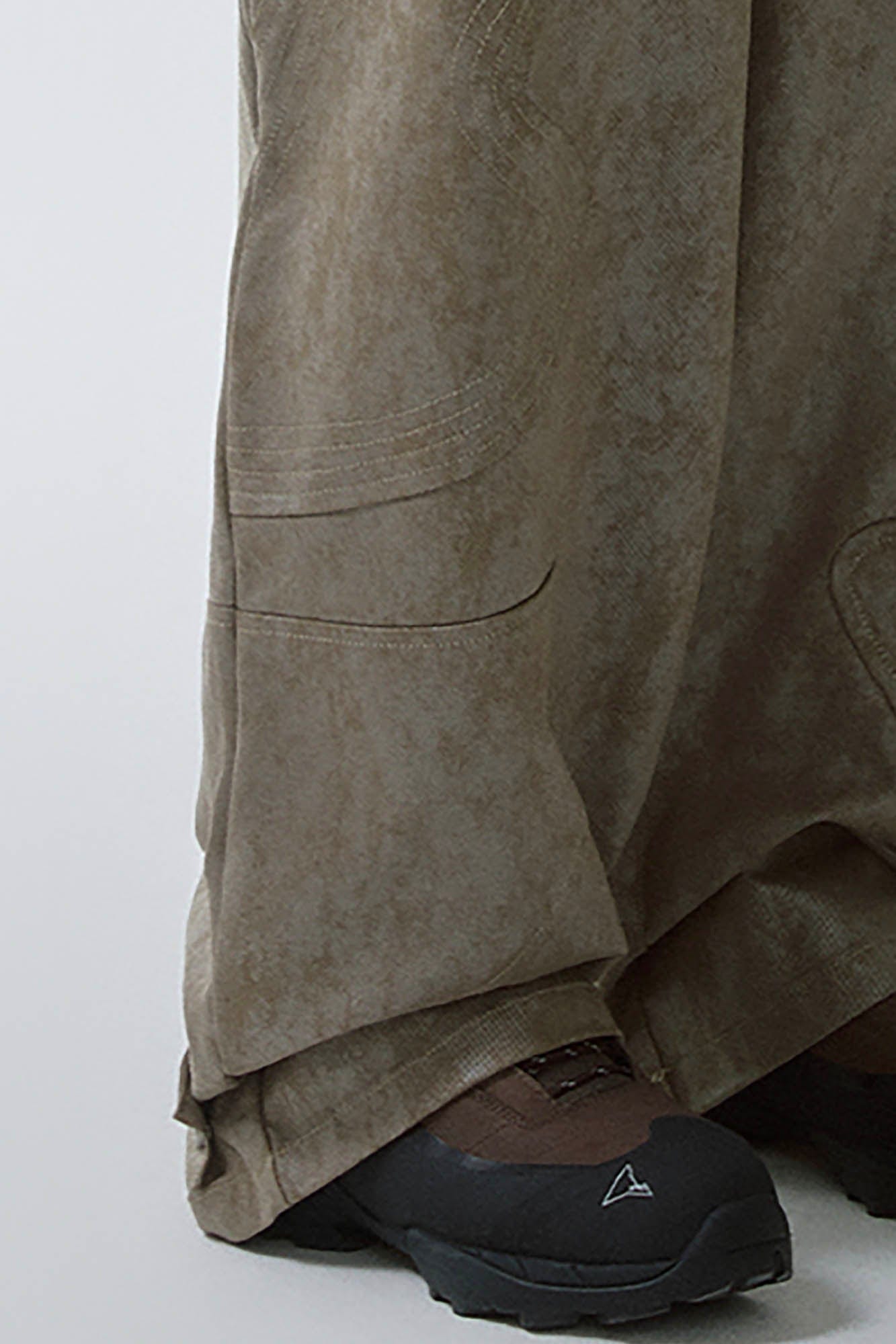 F2CE Distressed Paneled Waxed Pants, premium urban and streetwear designers apparel on PROJECTISR.com, F2CE