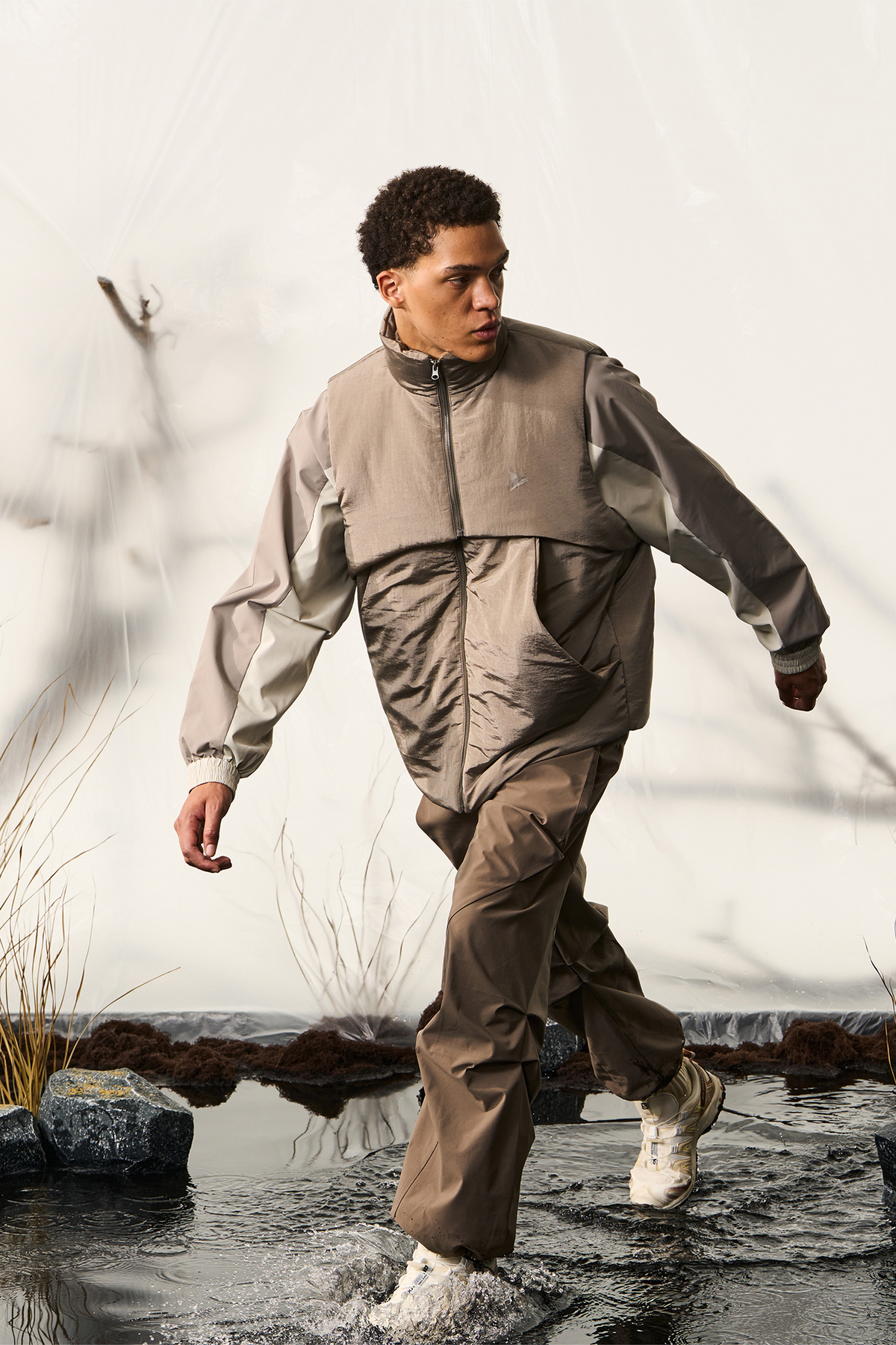 HALCYON Utility Stand-Collar Cotton-Padded Vest, premium urban and streetwear designers apparel on PROJECTISR.com, HALCYON