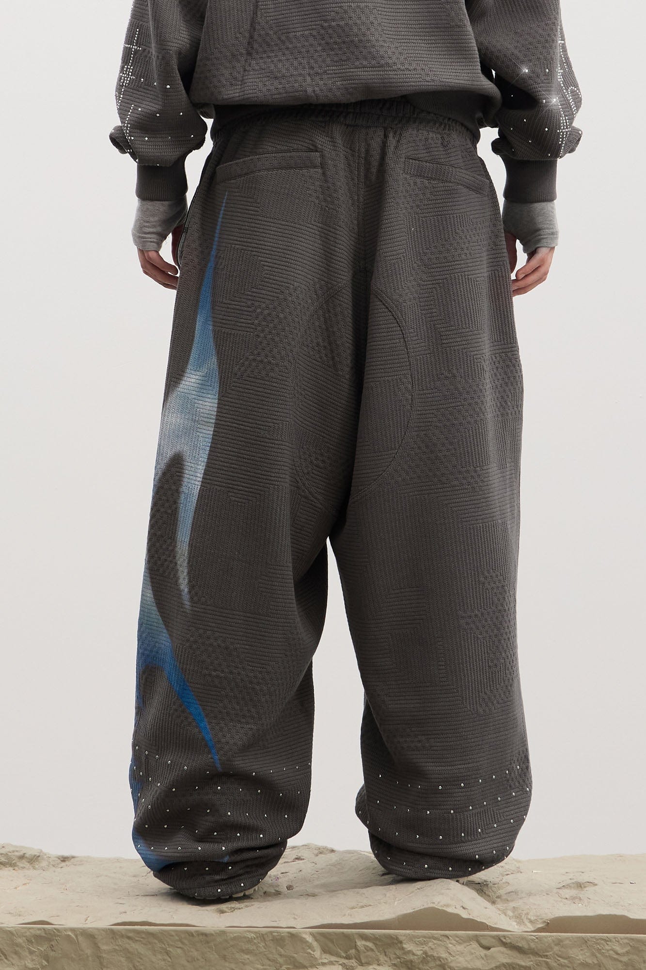 DND4DES Virgin Mary Graphic Rhinestone Sweatpants, premium urban and streetwear designers apparel on PROJECTISR.com, DND4DES
