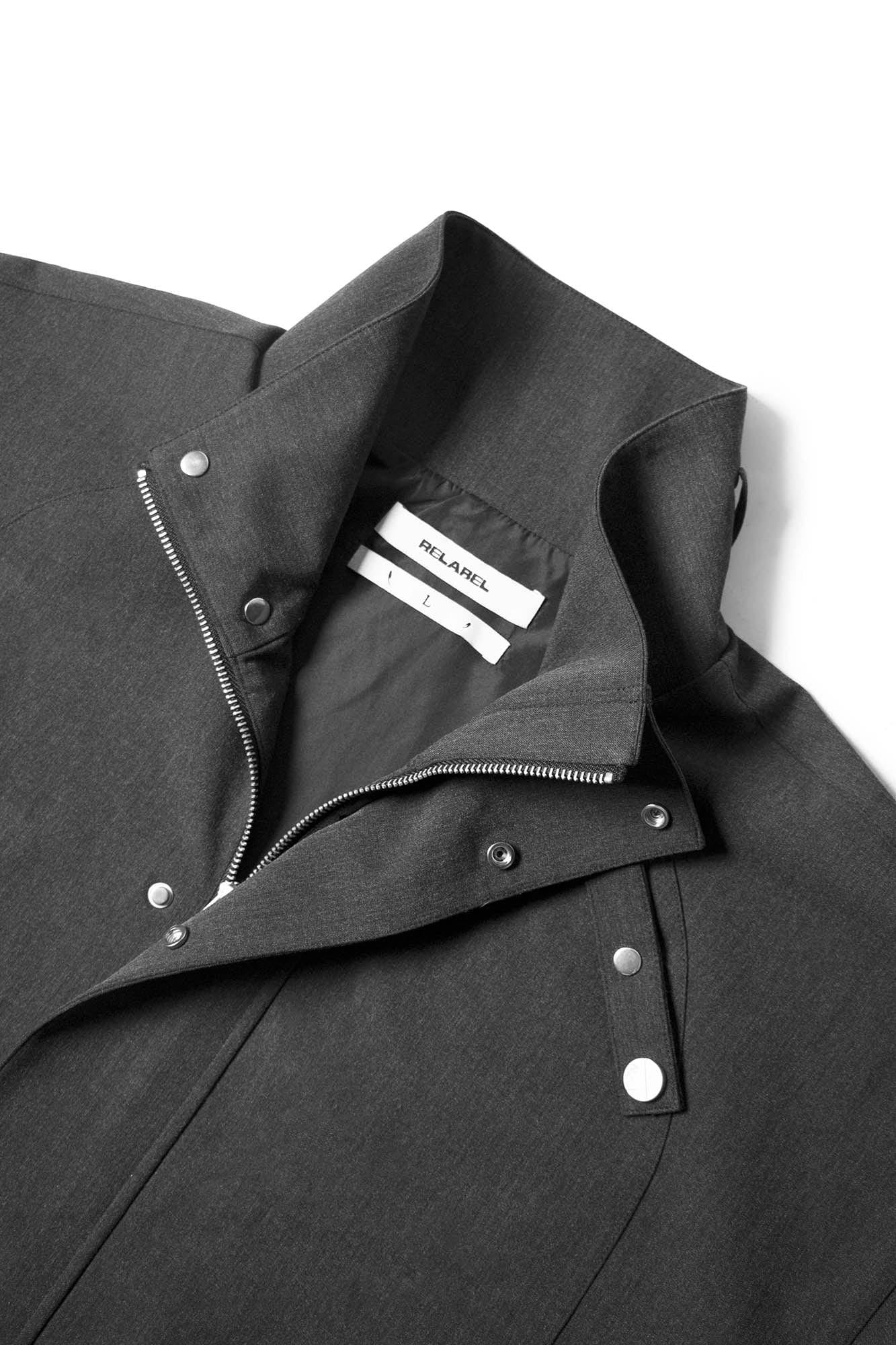 RELABEL The Relief Essential Crinkled Turtleneck Jacket, premium urban and streetwear designers apparel on PROJECTISR.com, RELABEL