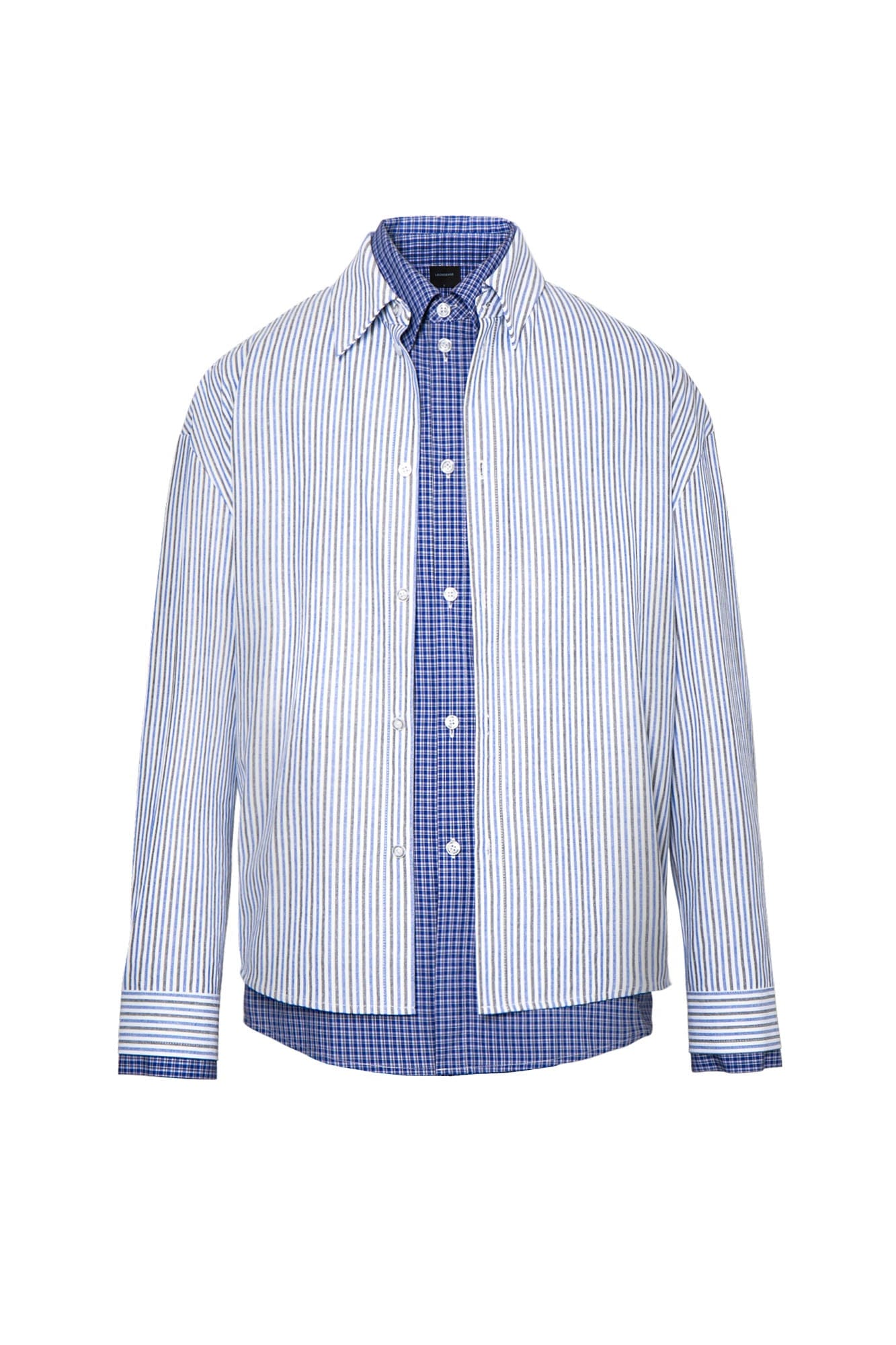 LEONSENSE Layered Plaid Detachable Shirt, premium urban and streetwear designers apparel on PROJECTISR.com, LEONSENSE