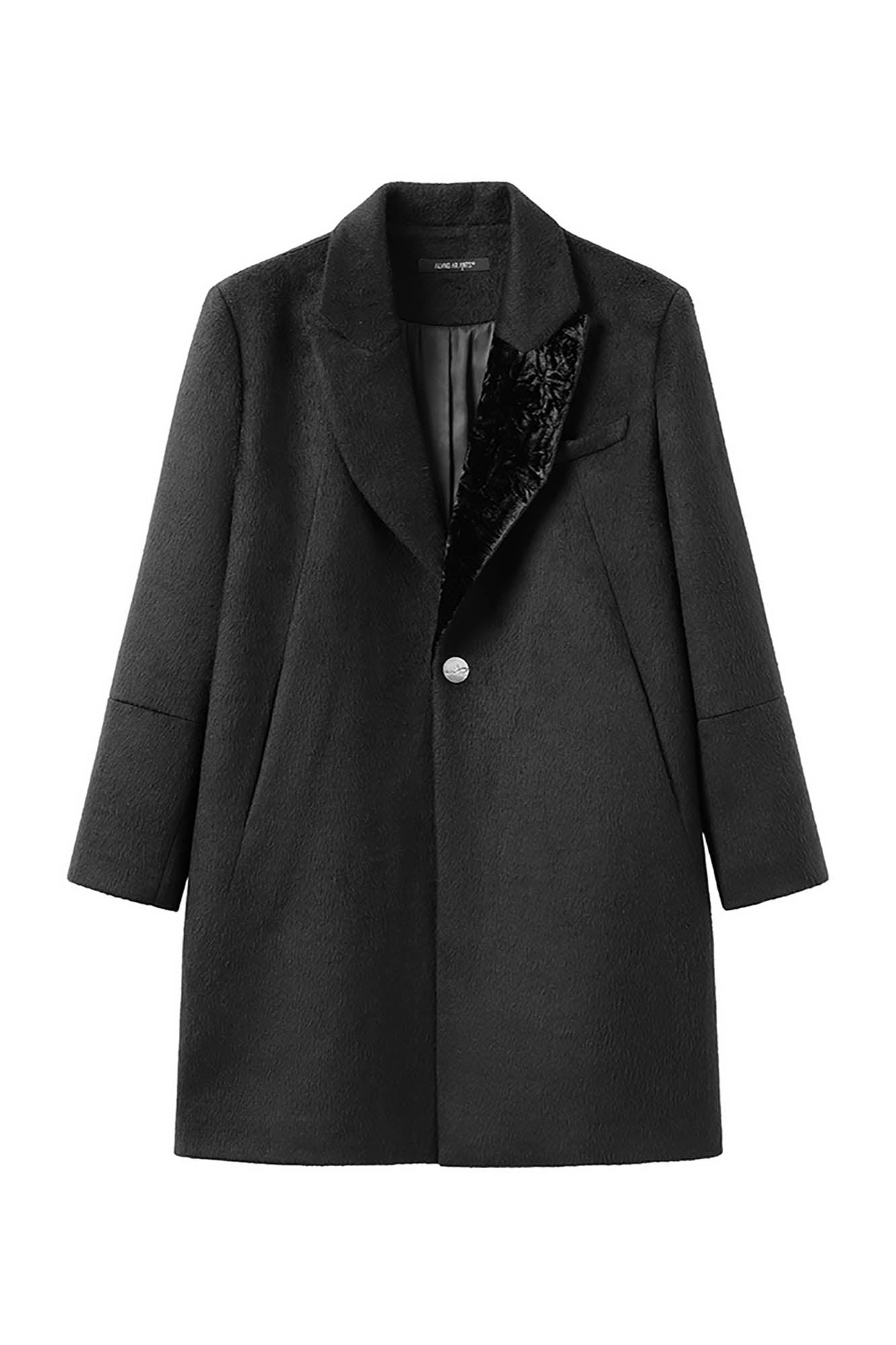 ALVNG AR ANTS Wool-Blend Peak Lapel Oversized Coat, premium urban and streetwear designers apparel on PROJECTISR.com, ALVNG AR ANTS
