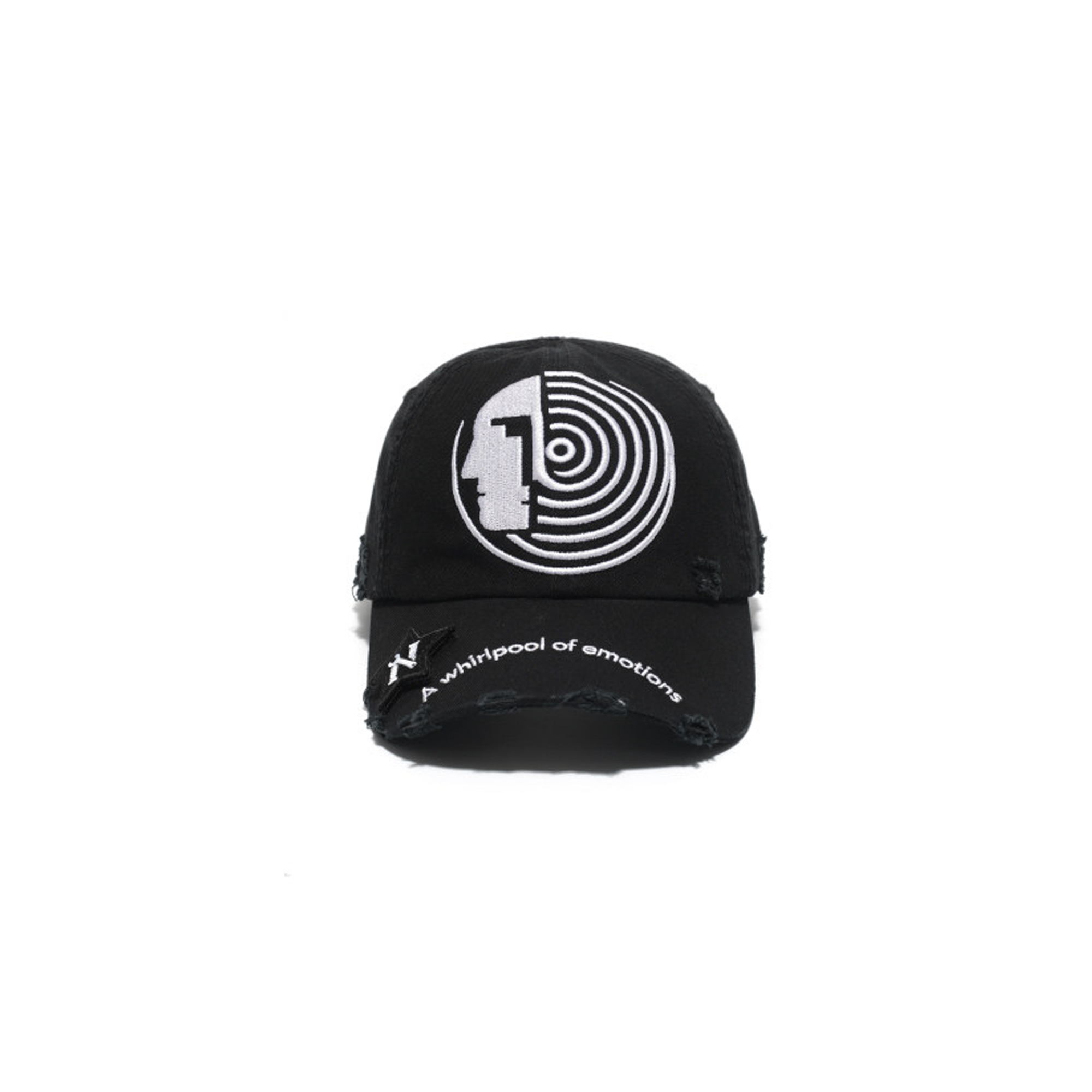 NOTHINGNESS WORLD Distressed Embroidered LOGO Dad Cap, premium urban and streetwear designers apparel on PROJECTISR.com, NOTHINGNESS WORLD