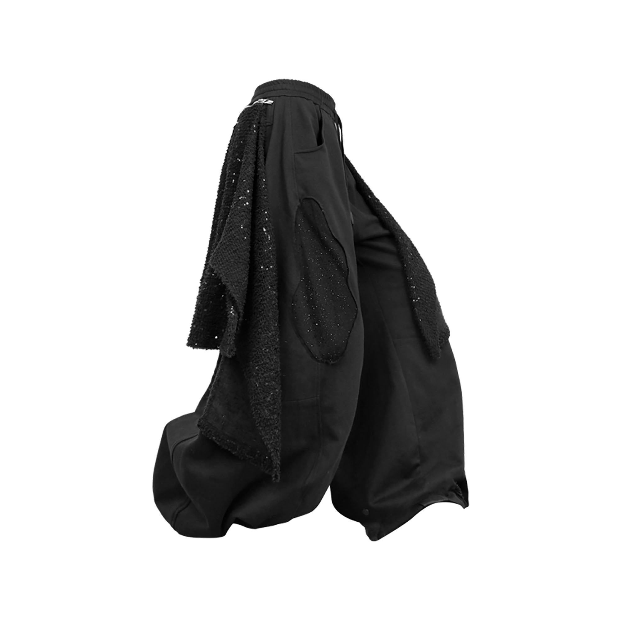 RELABEL Detachable Diamond Drape Oversized Sweatpants, premium urban and streetwear designers apparel on PROJECTISR.com, RELABEL