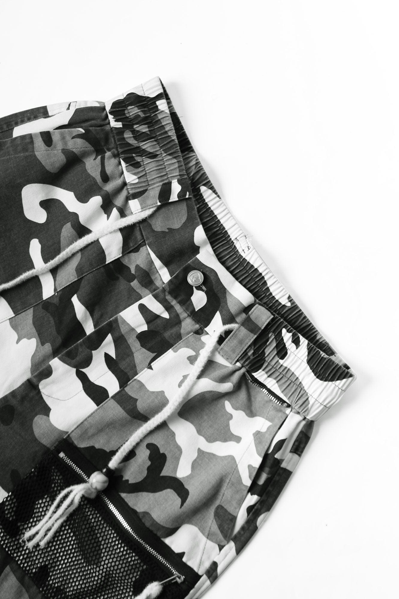 RELABEL Detachable Beaded Drawstring Cargo Camo, premium urban and streetwear designers apparel on PROJECTISR.com, RELABEL