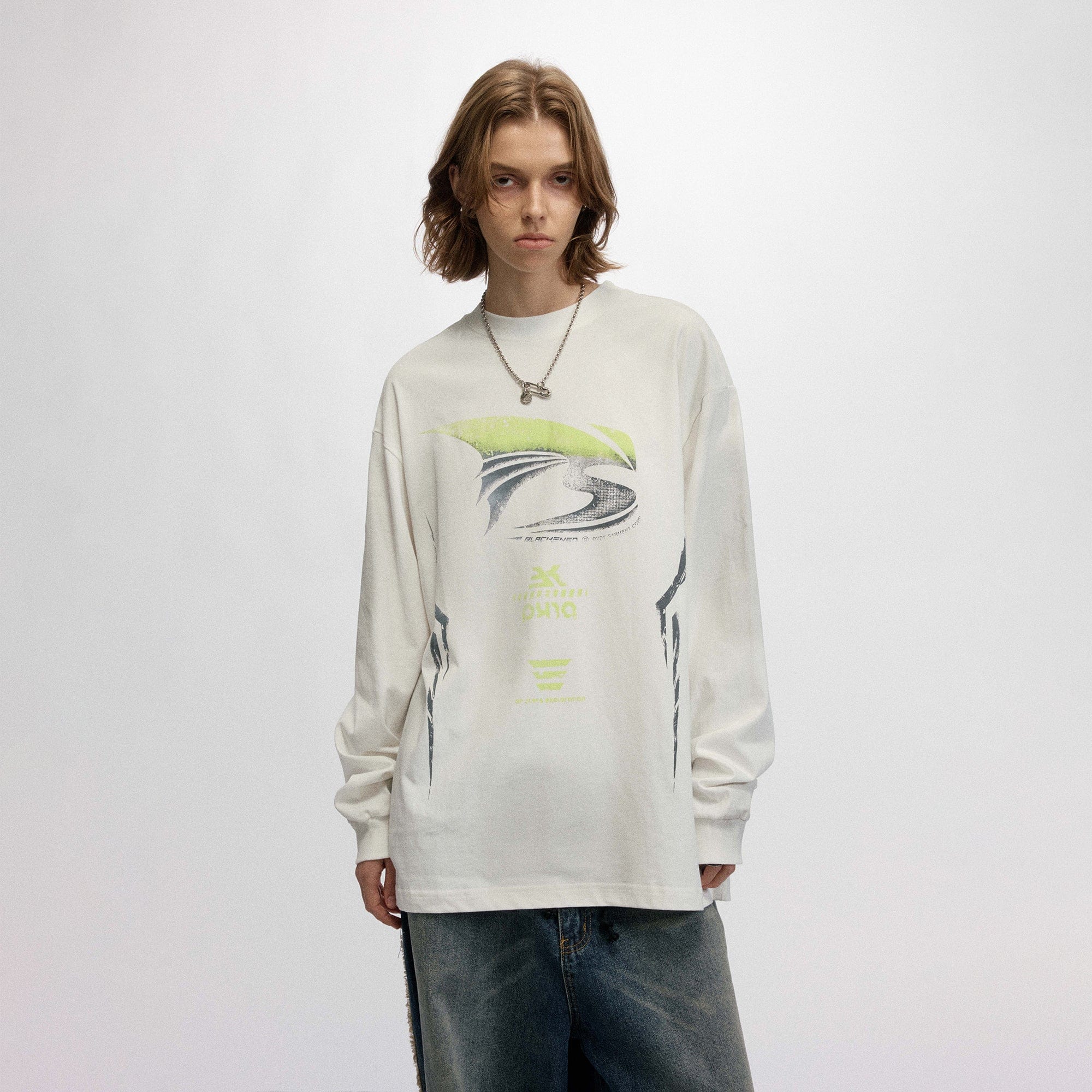 OVDY Faded Racing Graphics Long-Sleeve Tee, premium urban and streetwear designers apparel on PROJECTISR.com, OVDY