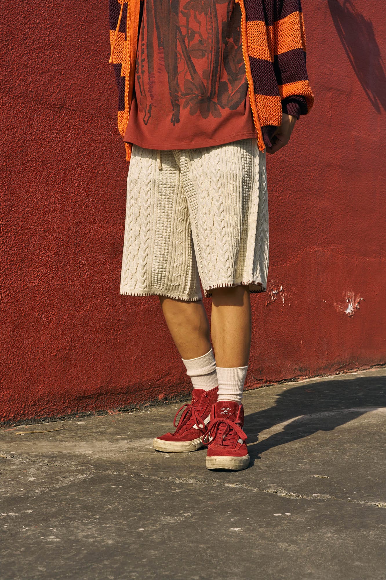 OSCILL Cable Knit Drawstring Shorts, premium urban and streetwear designers apparel on PROJECTISR.com, OSCILL