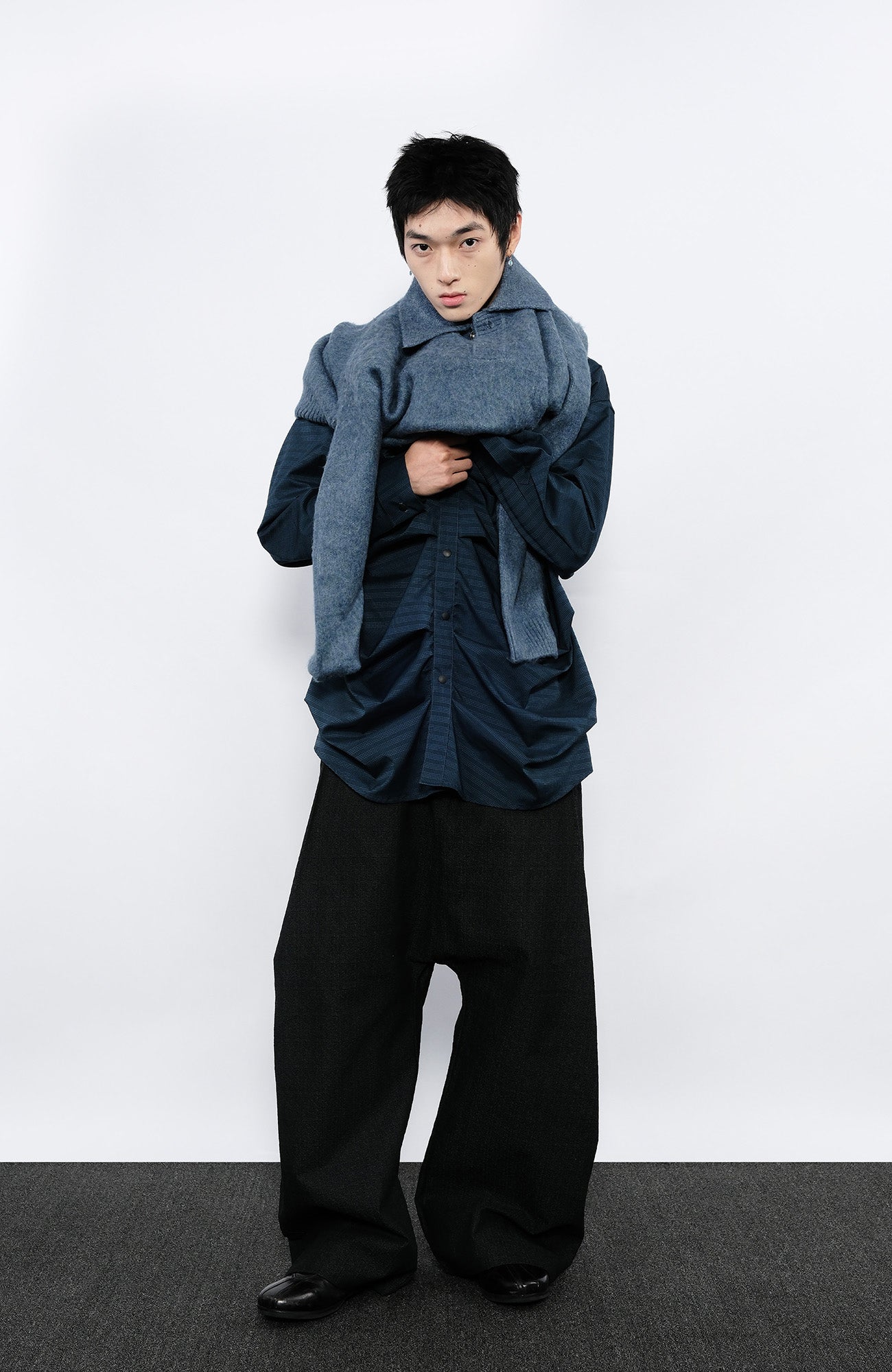 7440 37 1 Fluffy Half-Button Polo Sweater, premium urban and streetwear designers apparel on PROJECTISR.com, 7440 37 1