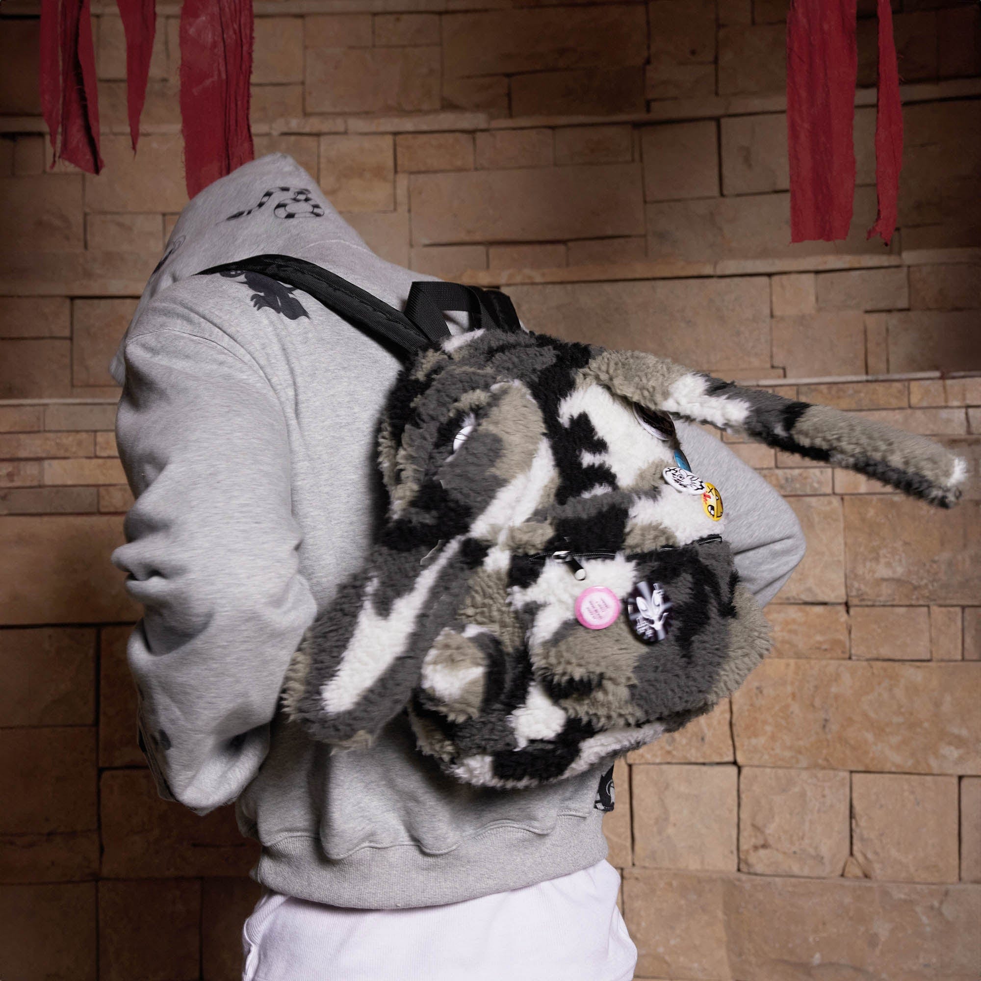 DND4DES Bunny Ear Plush Backpack, premium urban and streetwear designers apparel on PROJECTISR.com, DND4DES