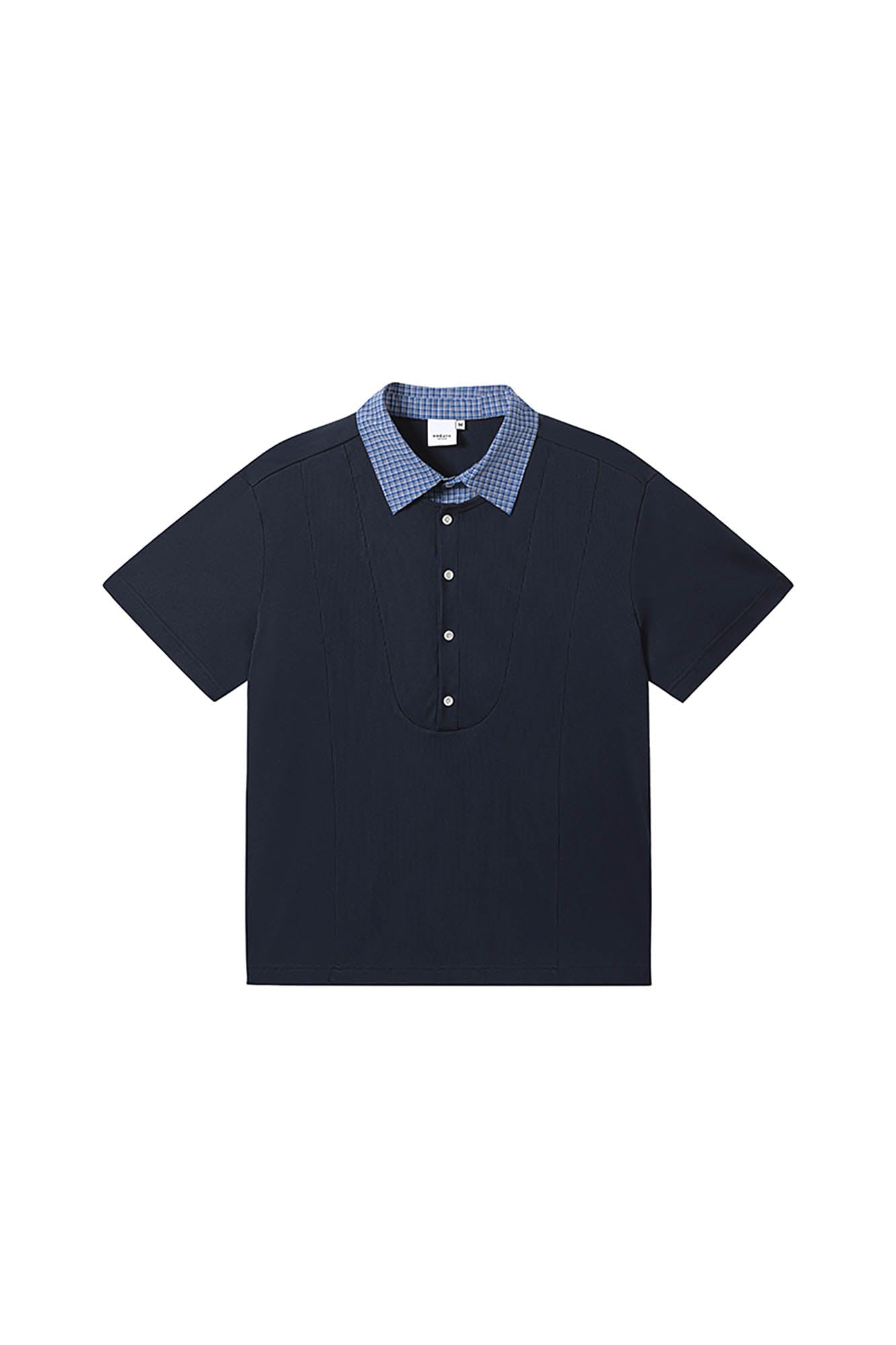 KREATE Layered Plaid Collar Polo T-Shirt, premium urban and streetwear designers apparel on PROJECTISR.com, KREATE