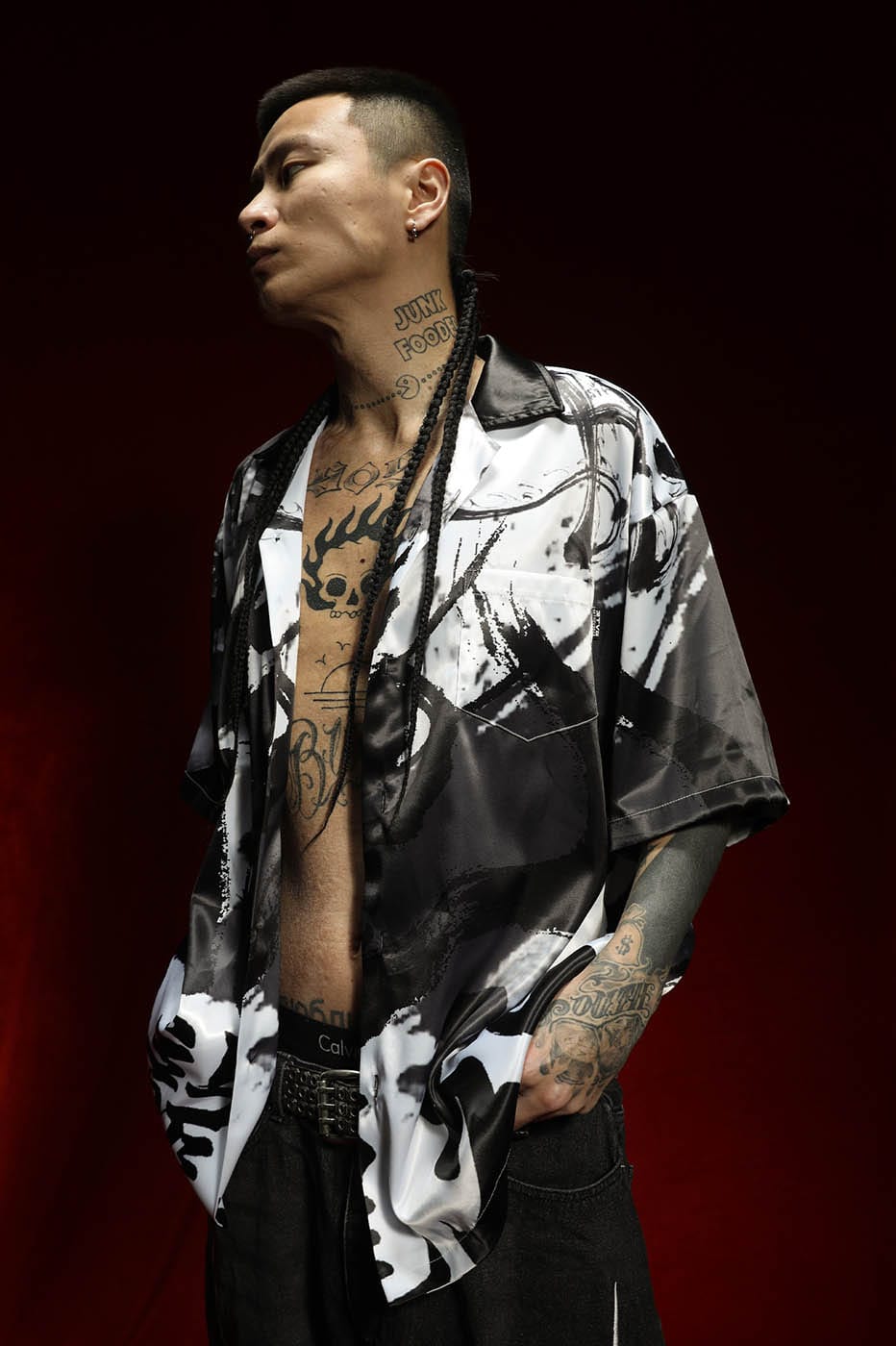 RTVG Dragon Calligraphy Cuban Half Shirt, premium urban and streetwear designers apparel on PROJECTISR.com, RTVG