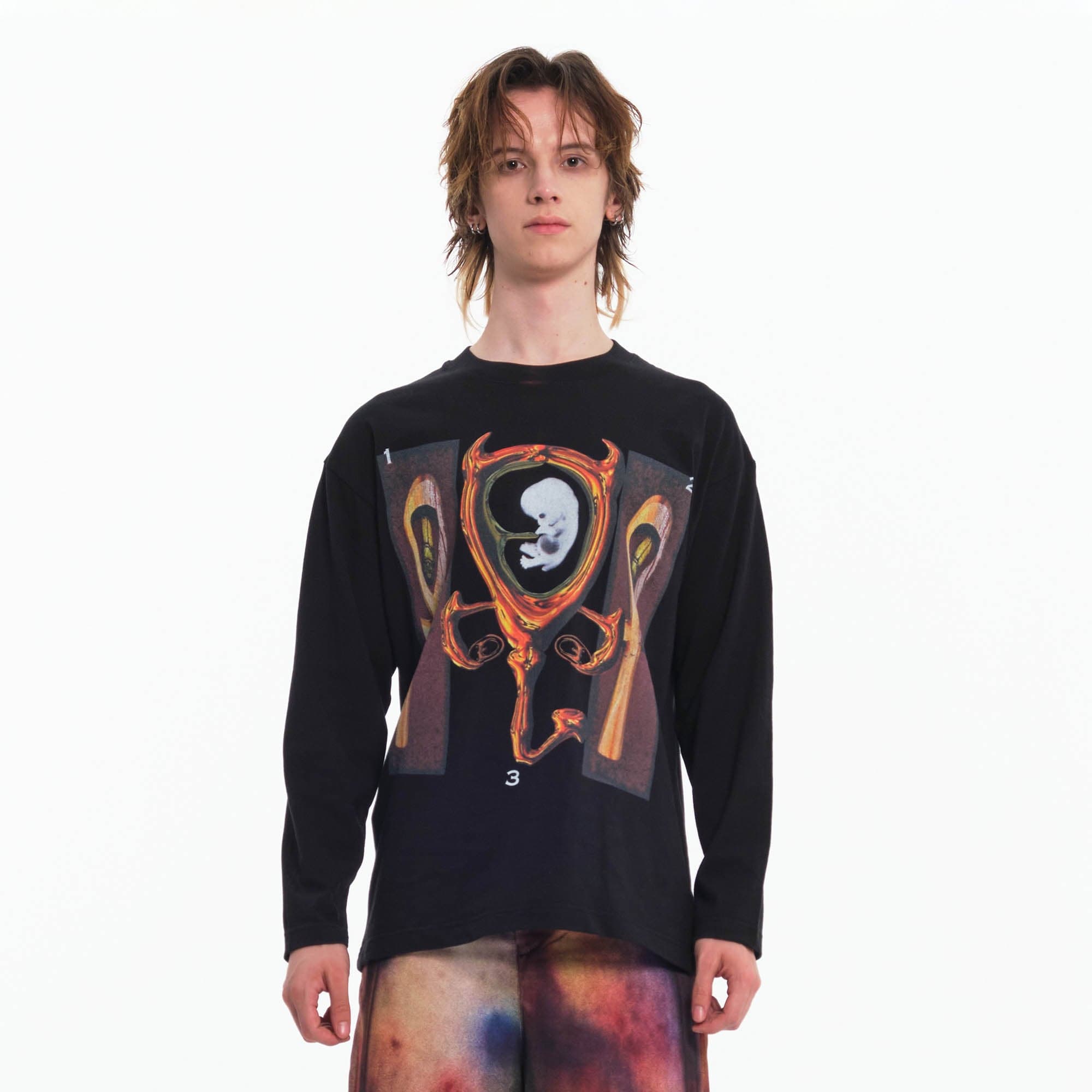 EMBRYO Cave Cross Graphics Long-Sleeve Tee, premium urban and streetwear designers apparel on PROJECTISR.com, EMBRYO