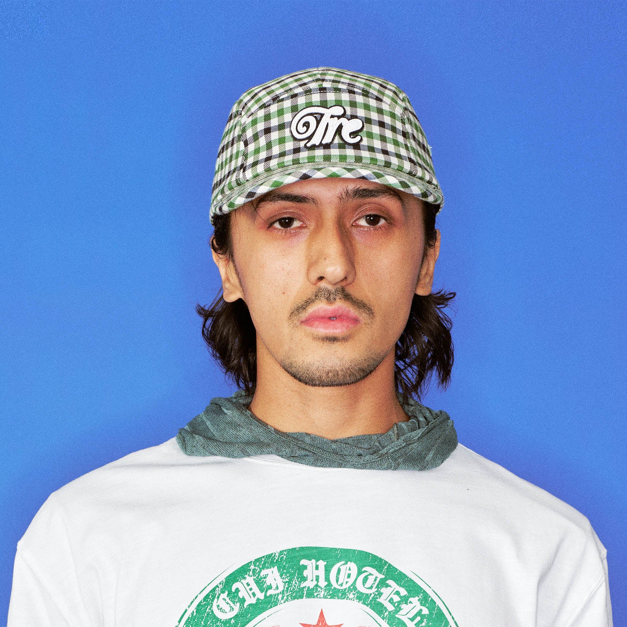 TRECLUB Plaid Patch Embroidered Cap, premium urban and streetwear designers apparel on PROJECTISR.com, TRECLUB