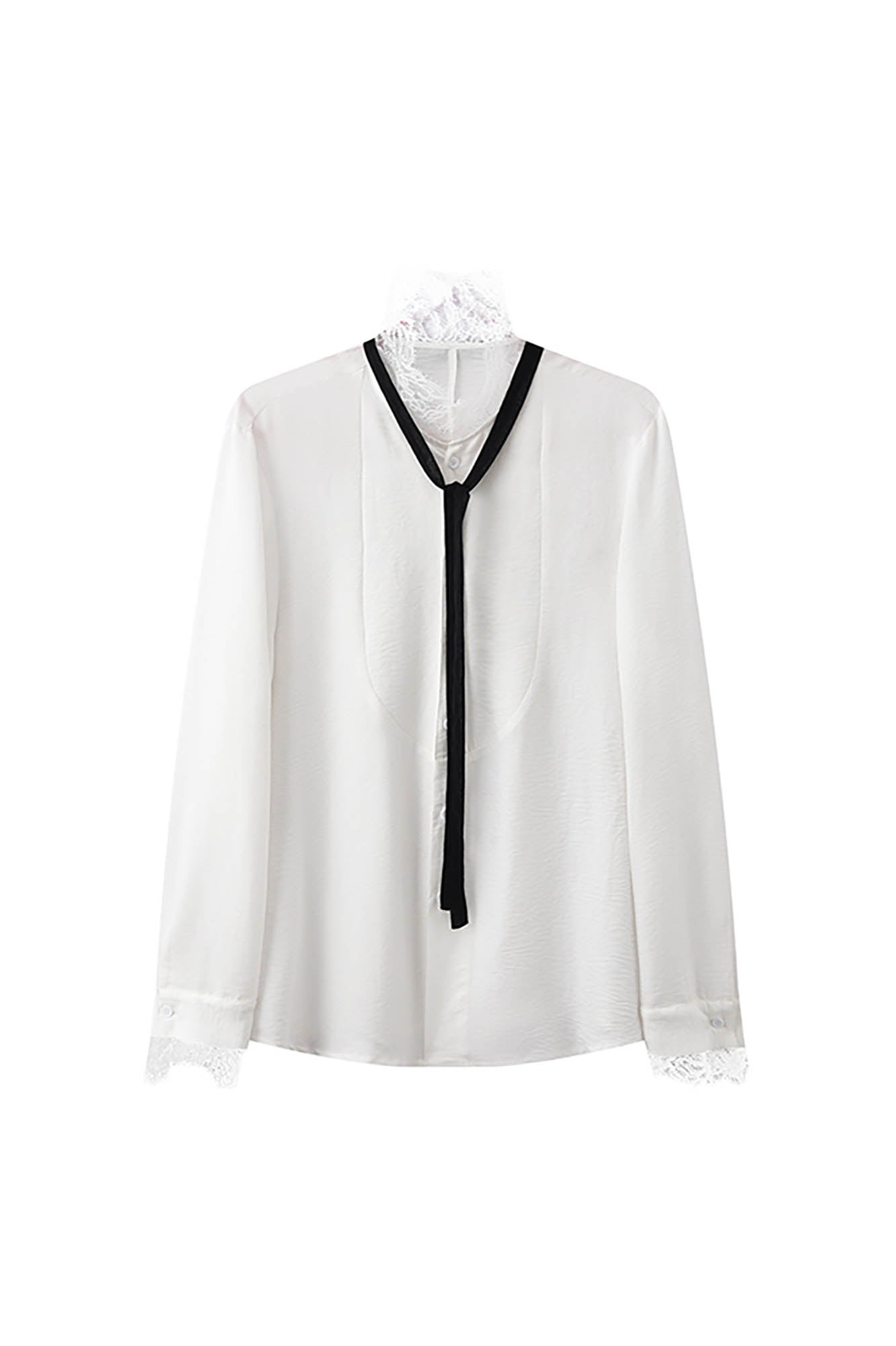 JIECHI Lace Tie Shirt, premium urban and streetwear designers apparel on PROJECTISR.com, JIECHI