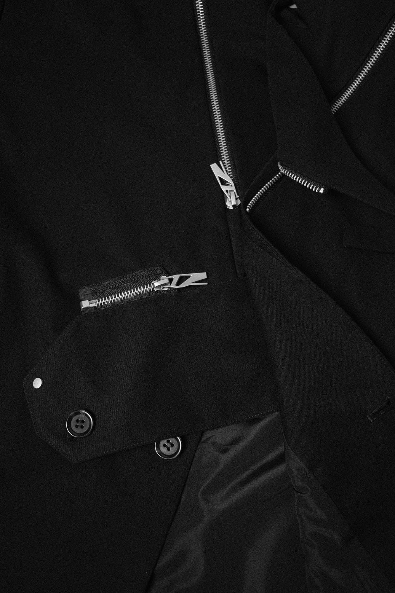 RELABEL Detachable-Collar Wool-Blended Pleated Blazer, premium urban and streetwear designers apparel on PROJECTISR.com, RELABEL