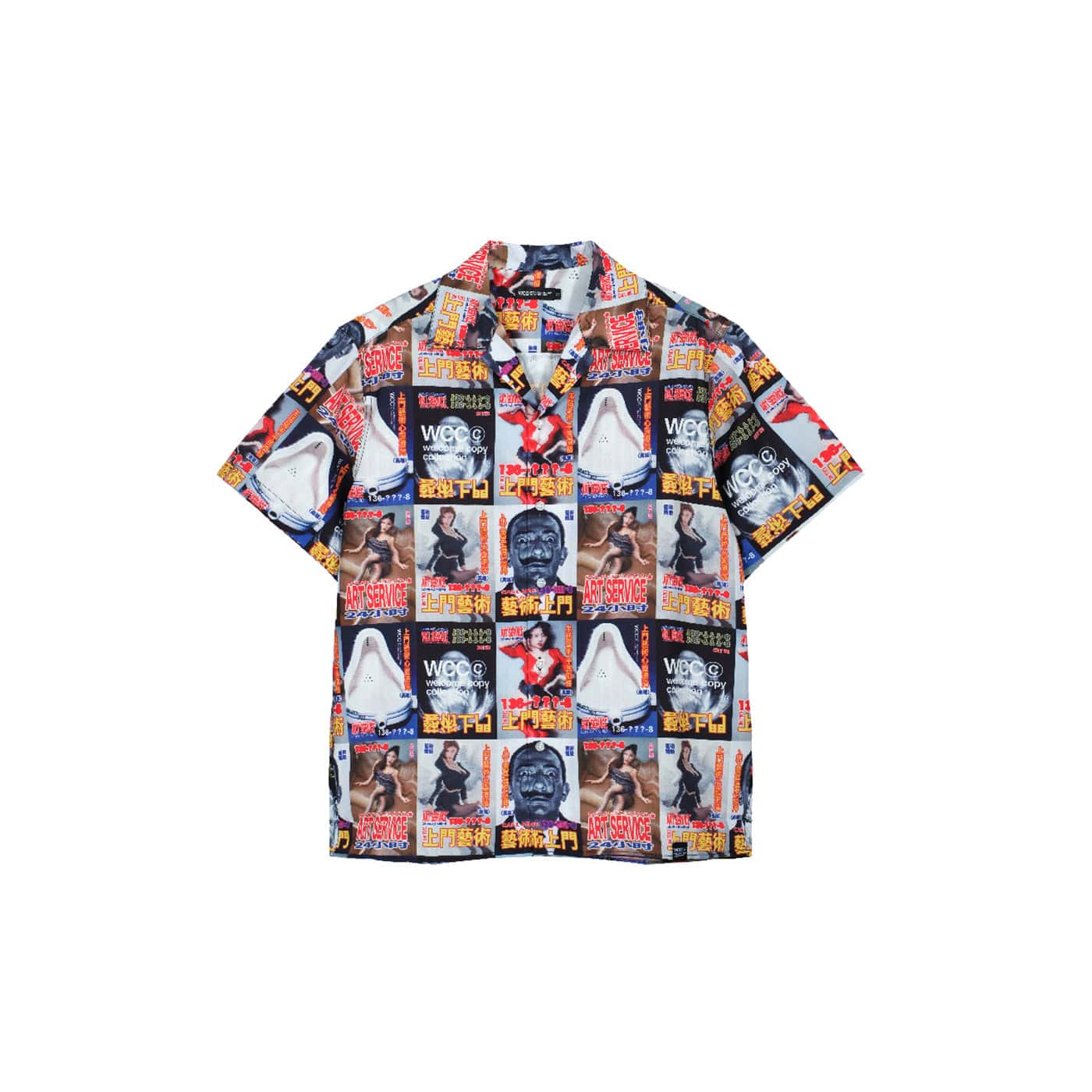 WCC Door-to-Door Art Service Full Print Cuban Half Shirt, premium urban and streetwear designers apparel on PROJECTISR.com, WCC